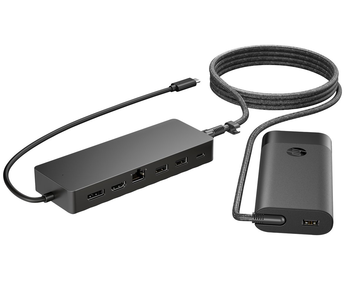 HP Universal USB-C Hub and Laptop Charger Combo Cablato USB 3.2 Gen 1 (3.1 Gen 1) Type-C Nero