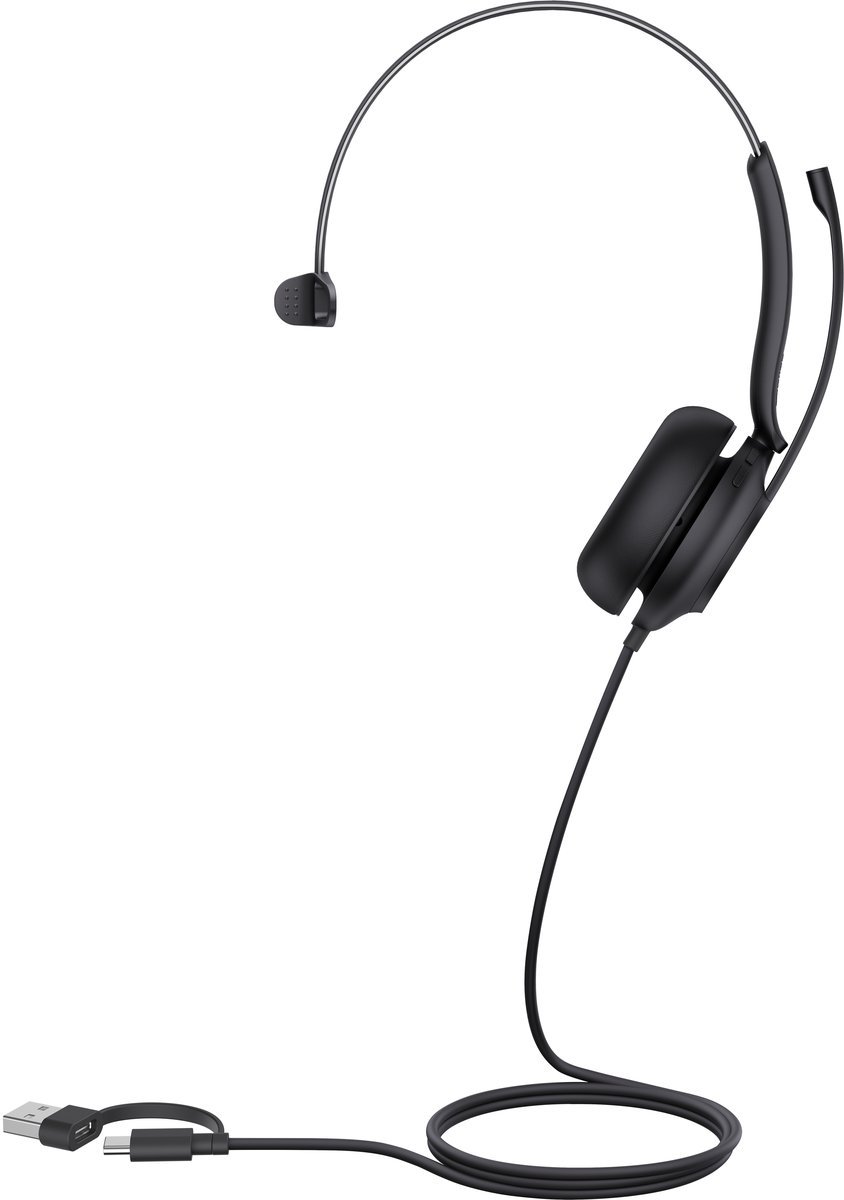 Yealink UH35 Mono Teams USB-C/A Auricolare Cablato A Padiglione Musica e Chiamate USB Type-C / USB Type-A Nero