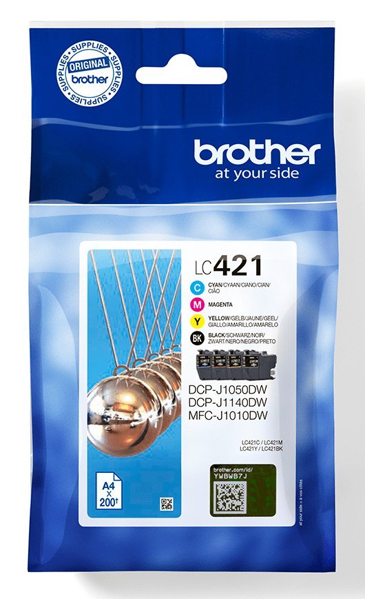 Brother LC-421VAL PagePack 4 pz Originale Resa standard Nero, Ciano, Magenta, Giallo