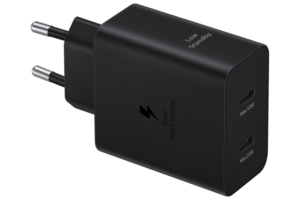 Samsung Caricatore Duo 50W EP-T5020XBE USB-C +Cavo1.8m USB-C Black