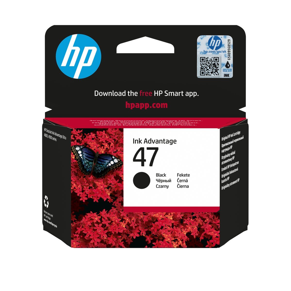 HP 47 Black Original Ink Advantage Cartridge cartuccia d'inchiostro 1 pz Resa standard