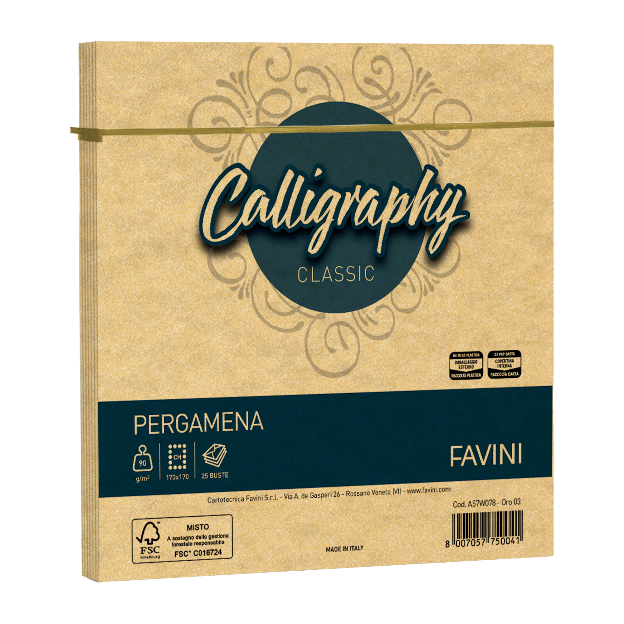 Busta Calligraphy Pergamena - 170 x 170 mm …