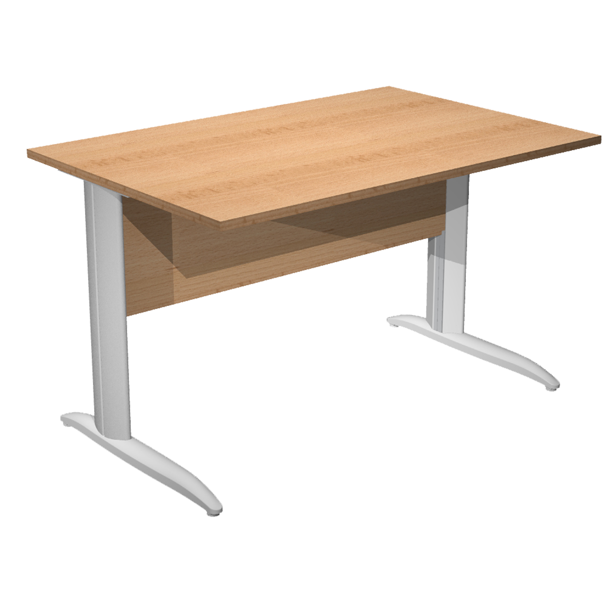 Scrivania lineare Easy - 160 x 80 x 72 cm - Faggio/grigio alluminio