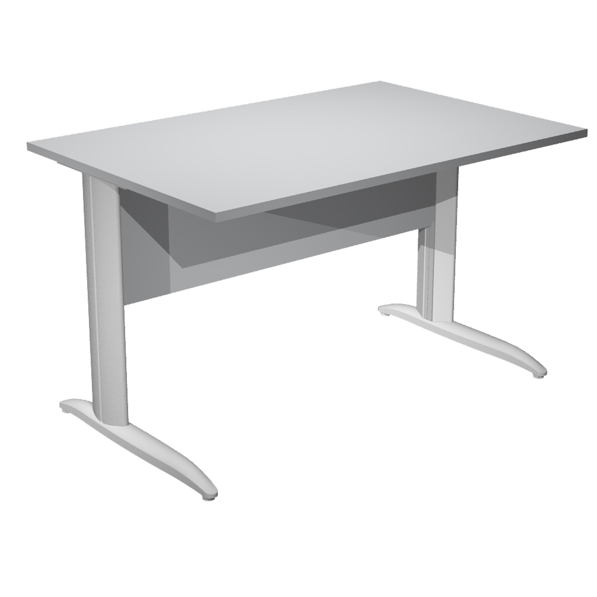 Scrivania lineare Easy - 160 x 80 x 72 cm - Grigio/grigio alluminio