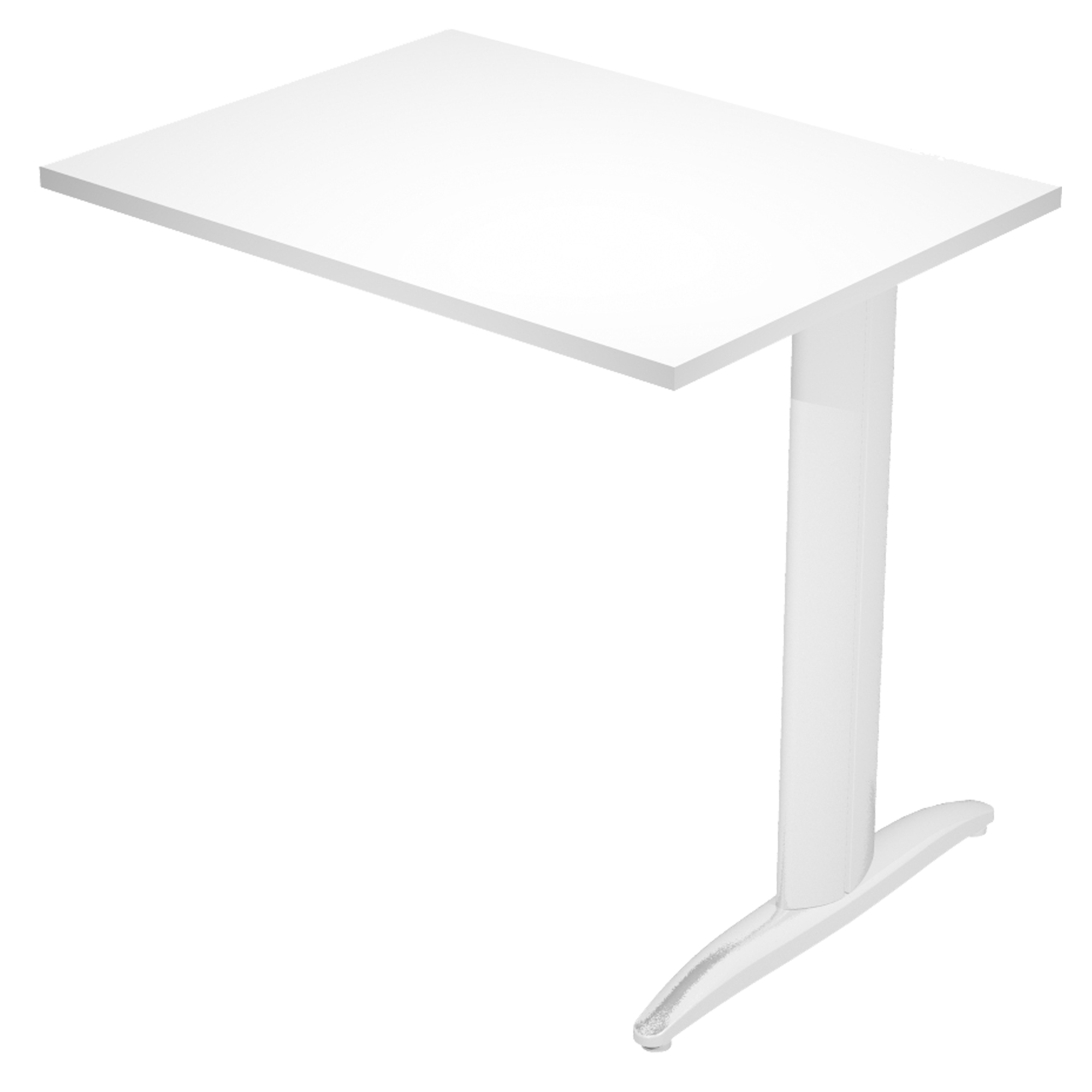 Allungo reversibile dx/sx per scrivanie Easy - 80 x 60 cm - Bianco/metal cromato