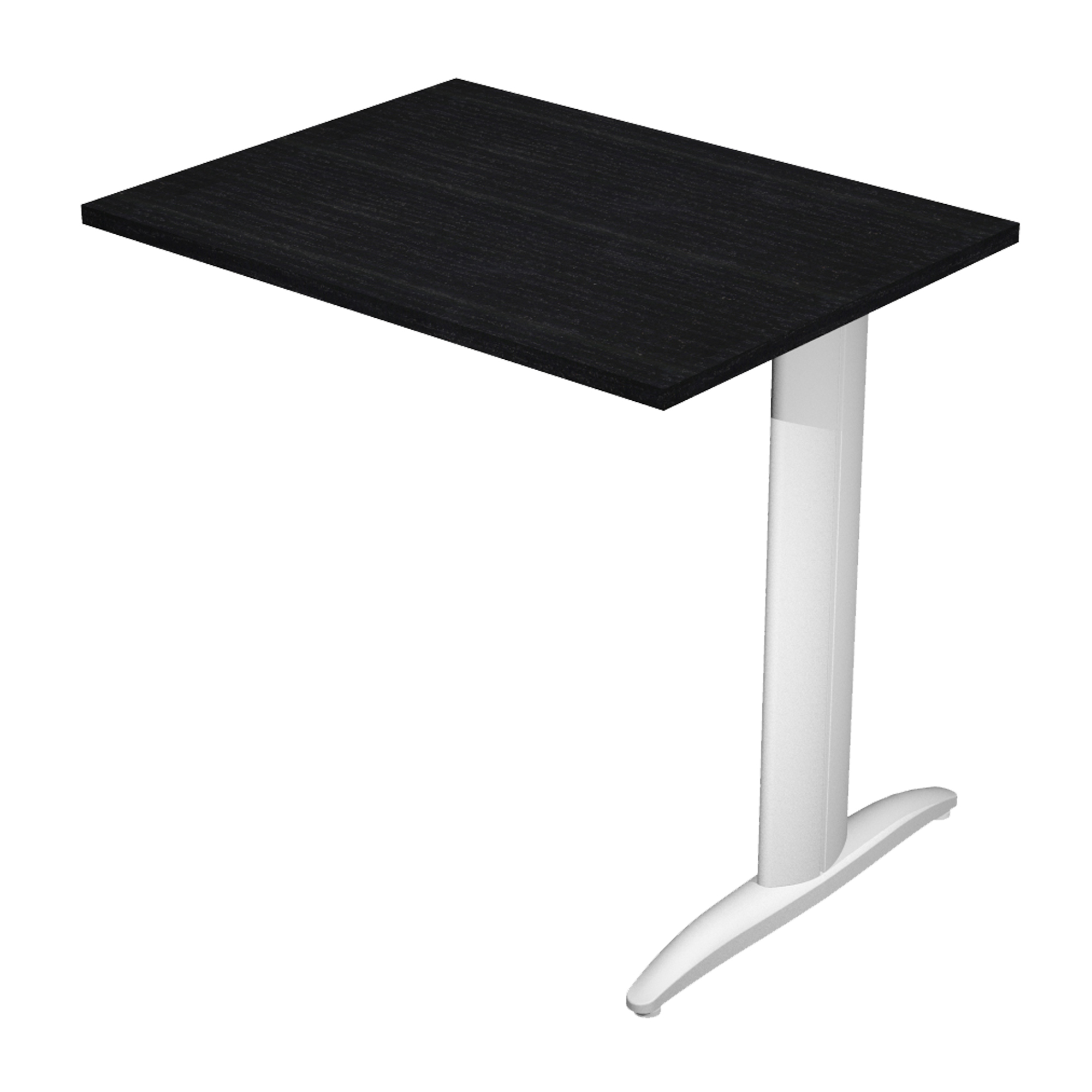 Allungo reversibile dx/sx per scrivanie Easy - 80 x 60 cm - Nero venato/grigio alluminio