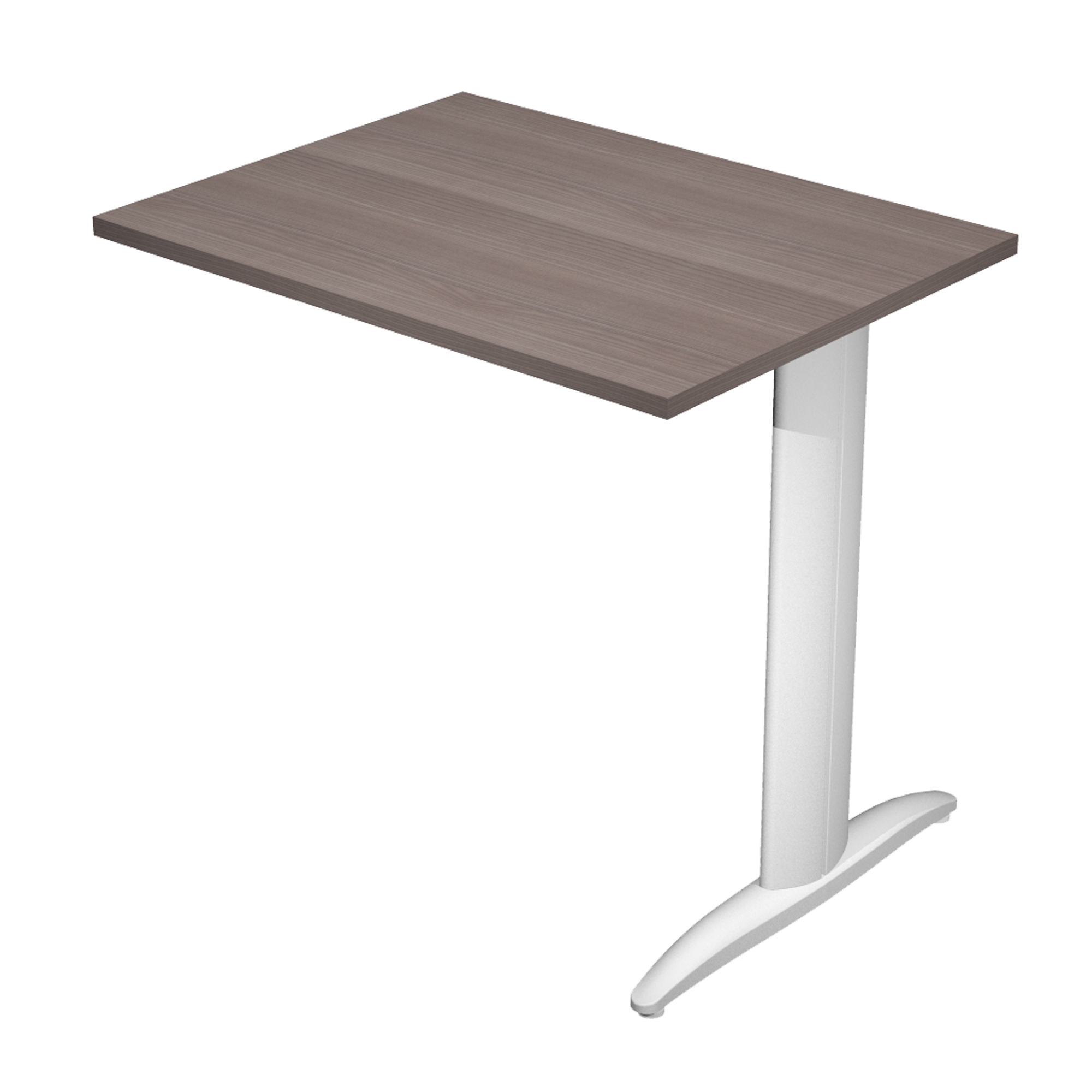Allungo reversibile dx/sx per scrivanie Easy - 80 x 60 cm - Frassino toscano/grigio alluminio