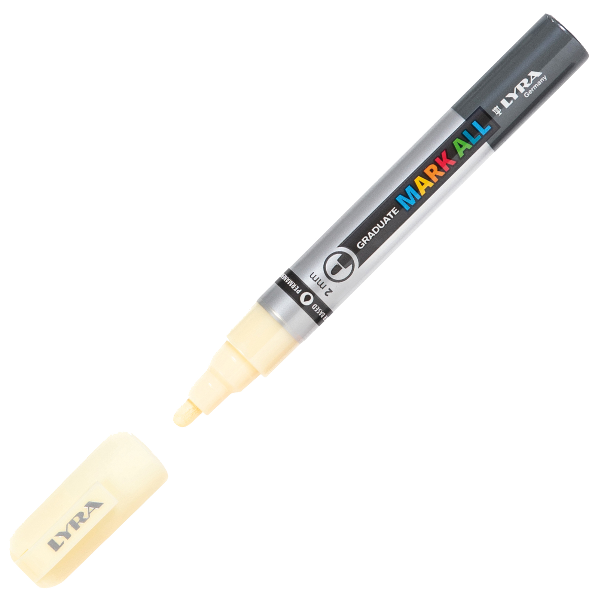 Marcatore a base d'acqua Graduate Mark All - punta tonda 2mm - giallo chiaro - Lyra