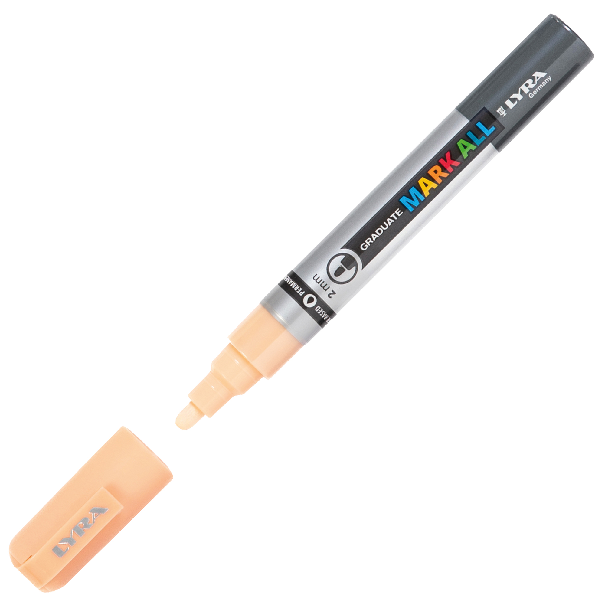 Marcatore a base d'acqua Graduate Mark All - punta tonda 2mm - rosa pesca - Lyra