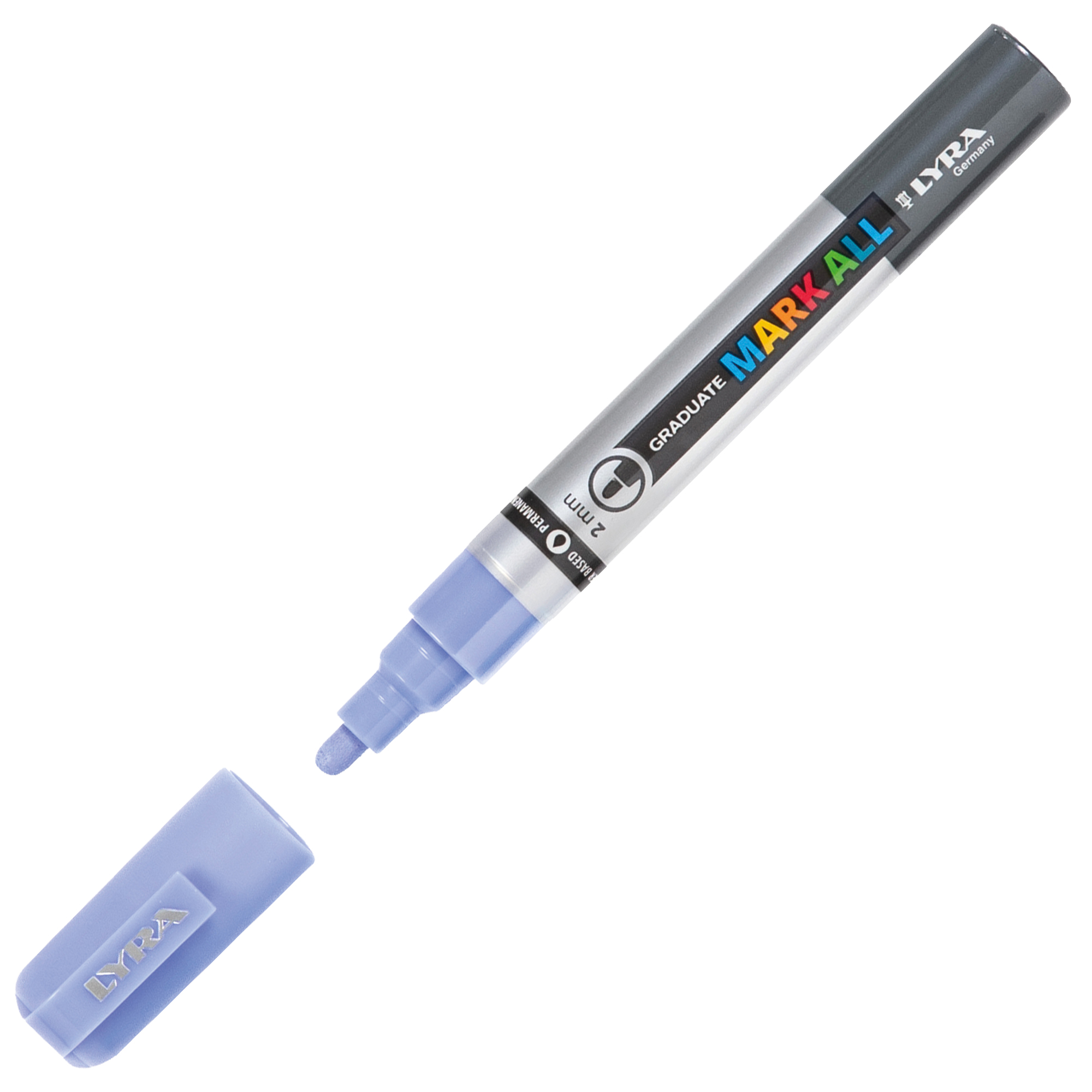 Marcatore a base d'acqua Graduate Mark All - punta tonda 2mm - indaco - Lyra