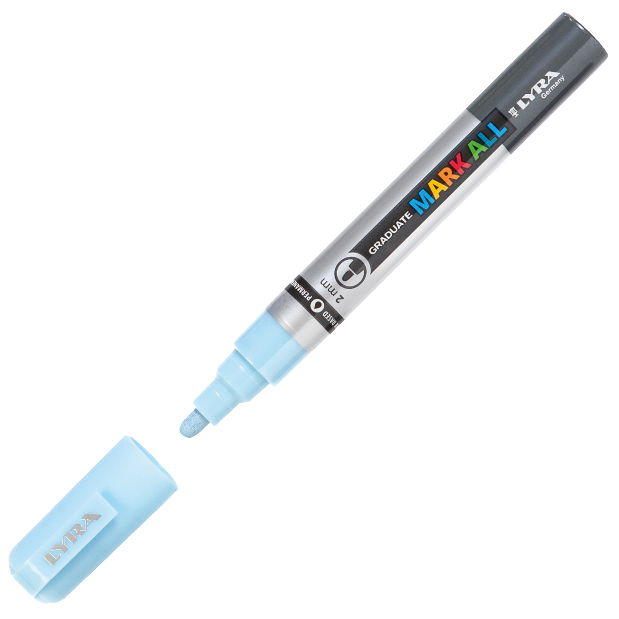 Marcatore a base d'acqua Graduate Mark All - punta tonda 2mm - blu ghiaccio - Lyra