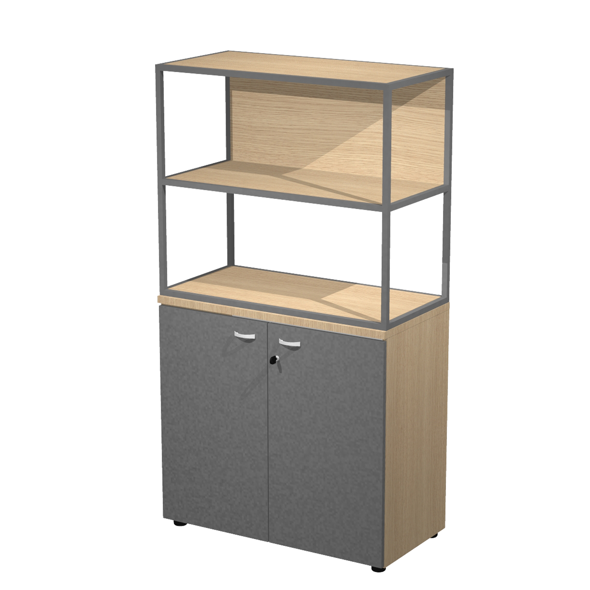 Libreria media metal + armadio basso Essence - …
