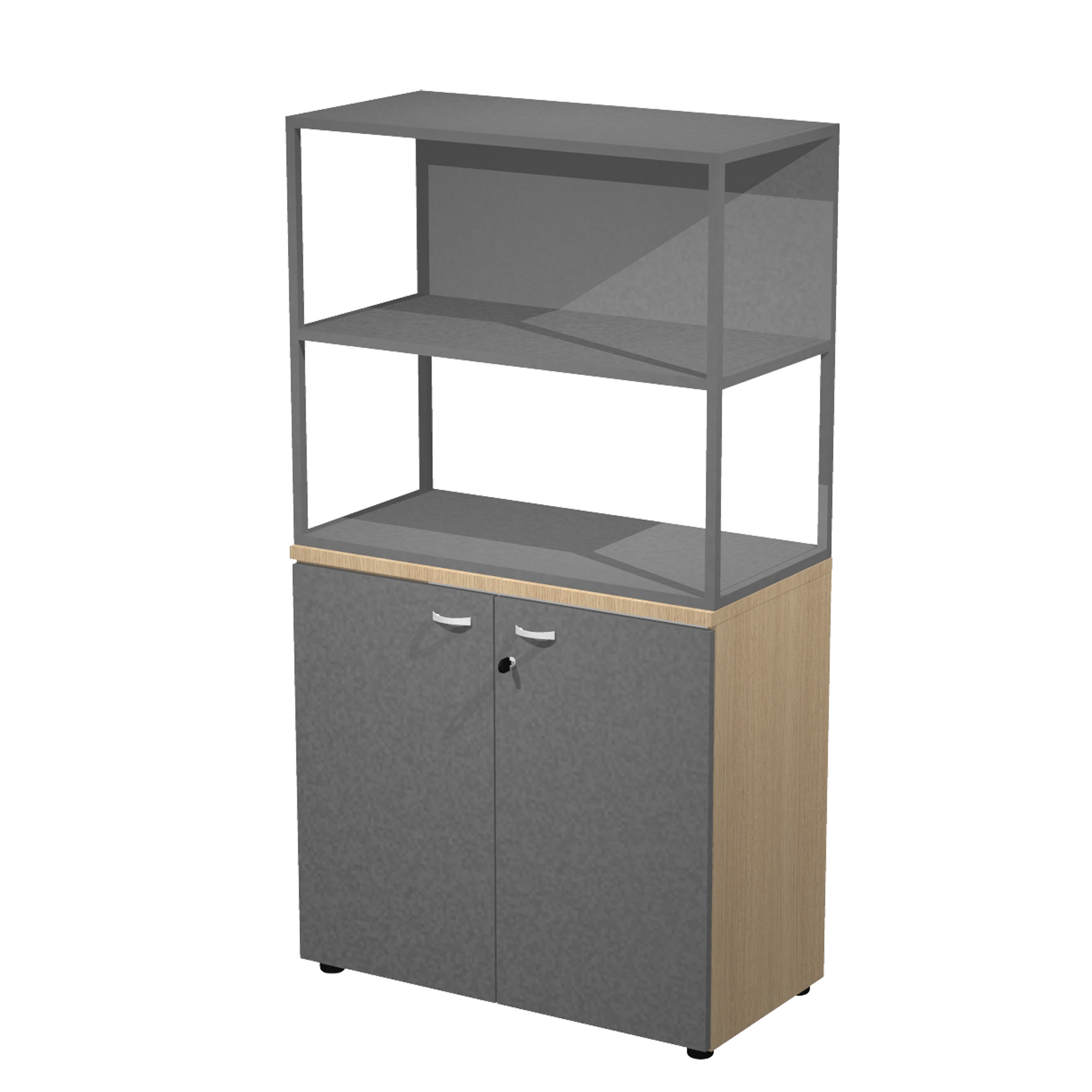 Libreria media metal + armadio basso Essence - …