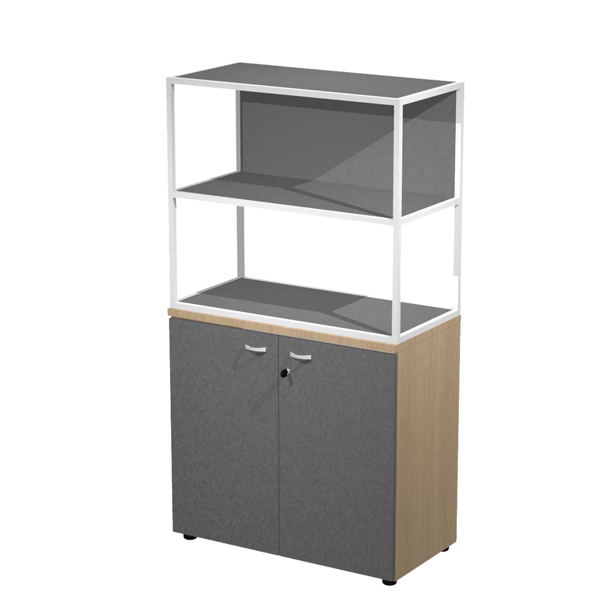 Libreria media metal + armadio basso Essence - …