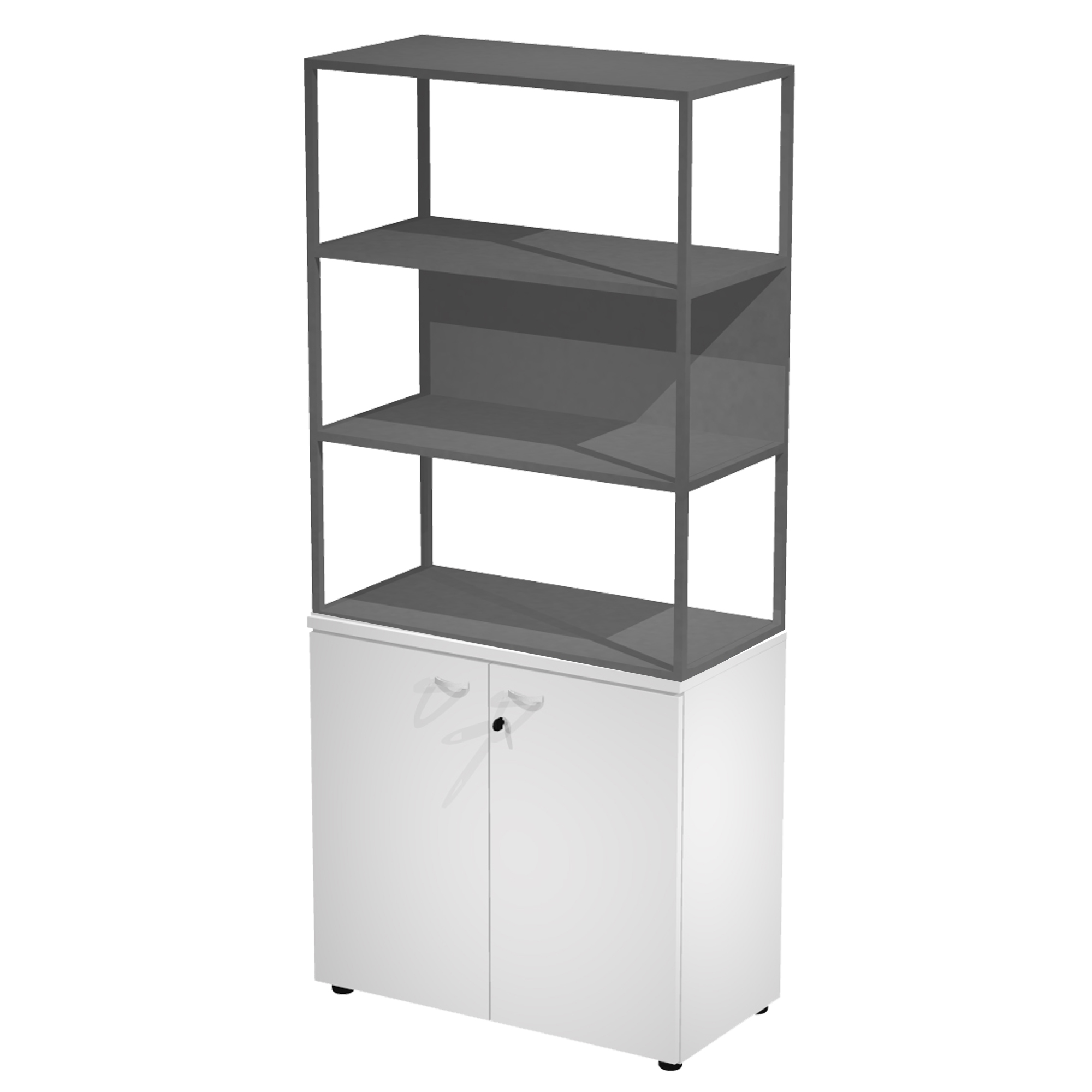 Libreria alta metal + armadio basso Essence - …
