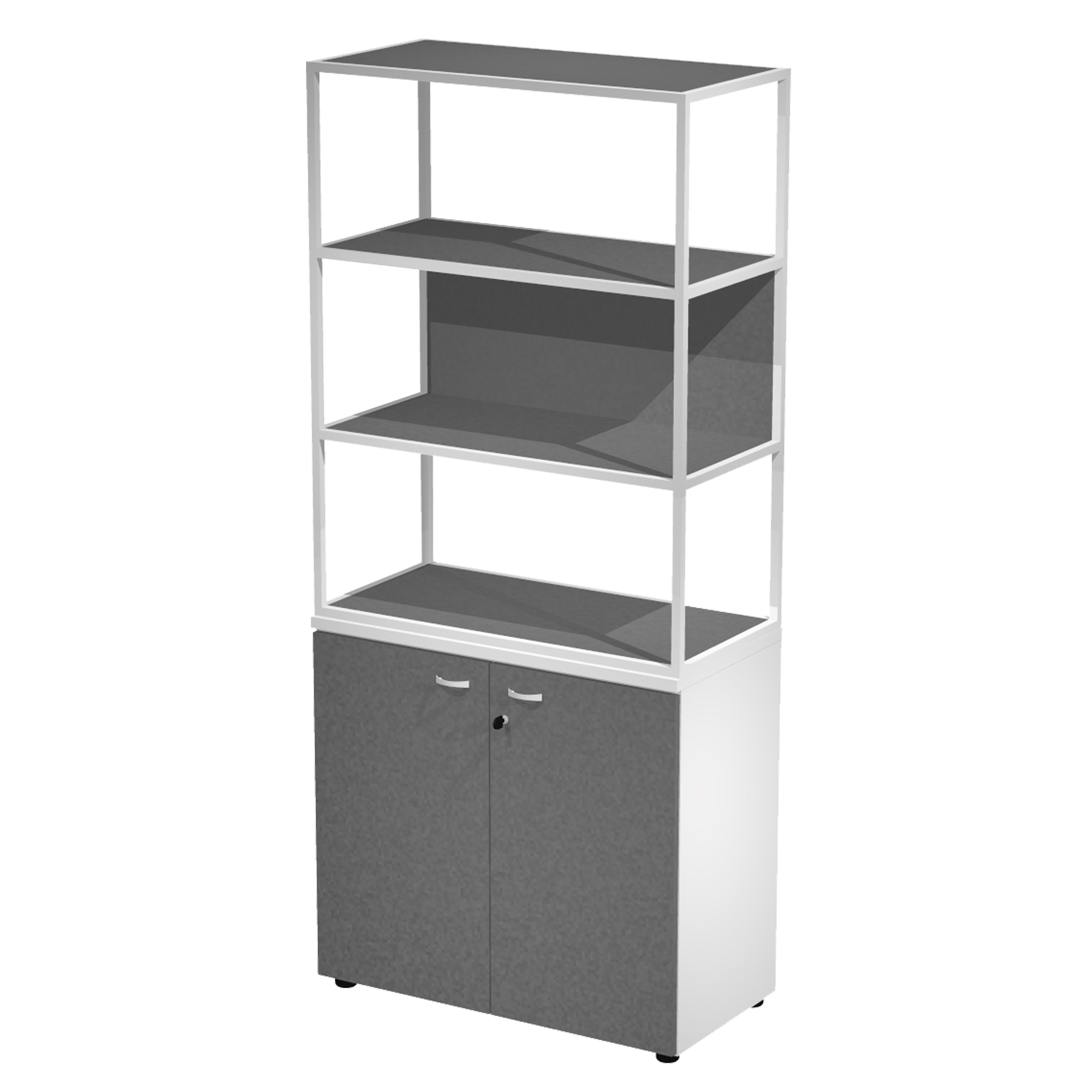 Libreria alta metal + armadio basso Essence - …