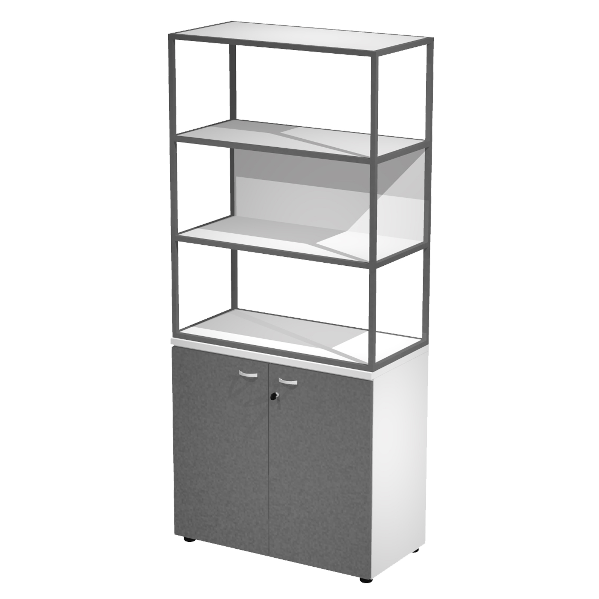 Libreria alta metal + armadio basso Essence - …