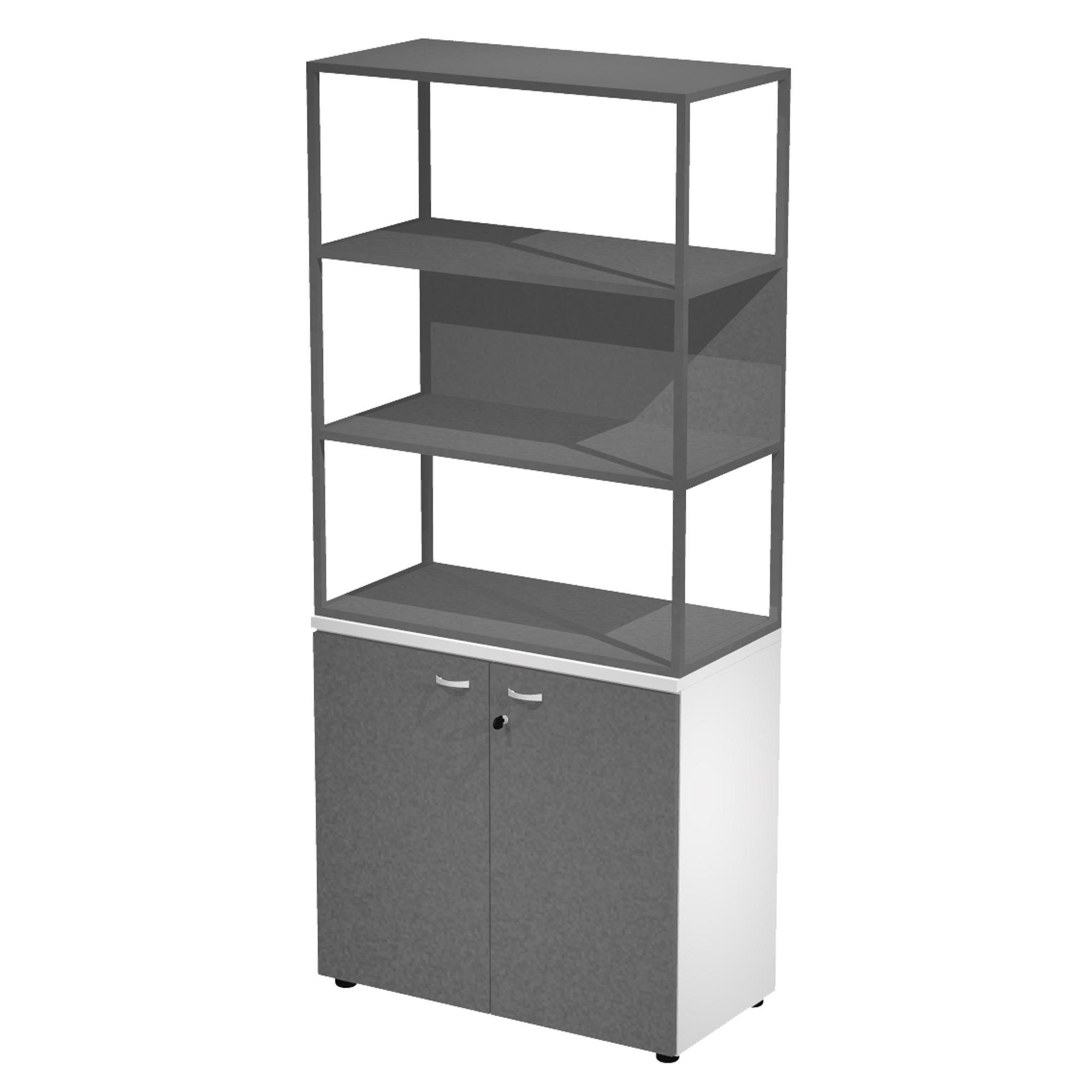 Libreria alta metal + armadio basso Essence - …