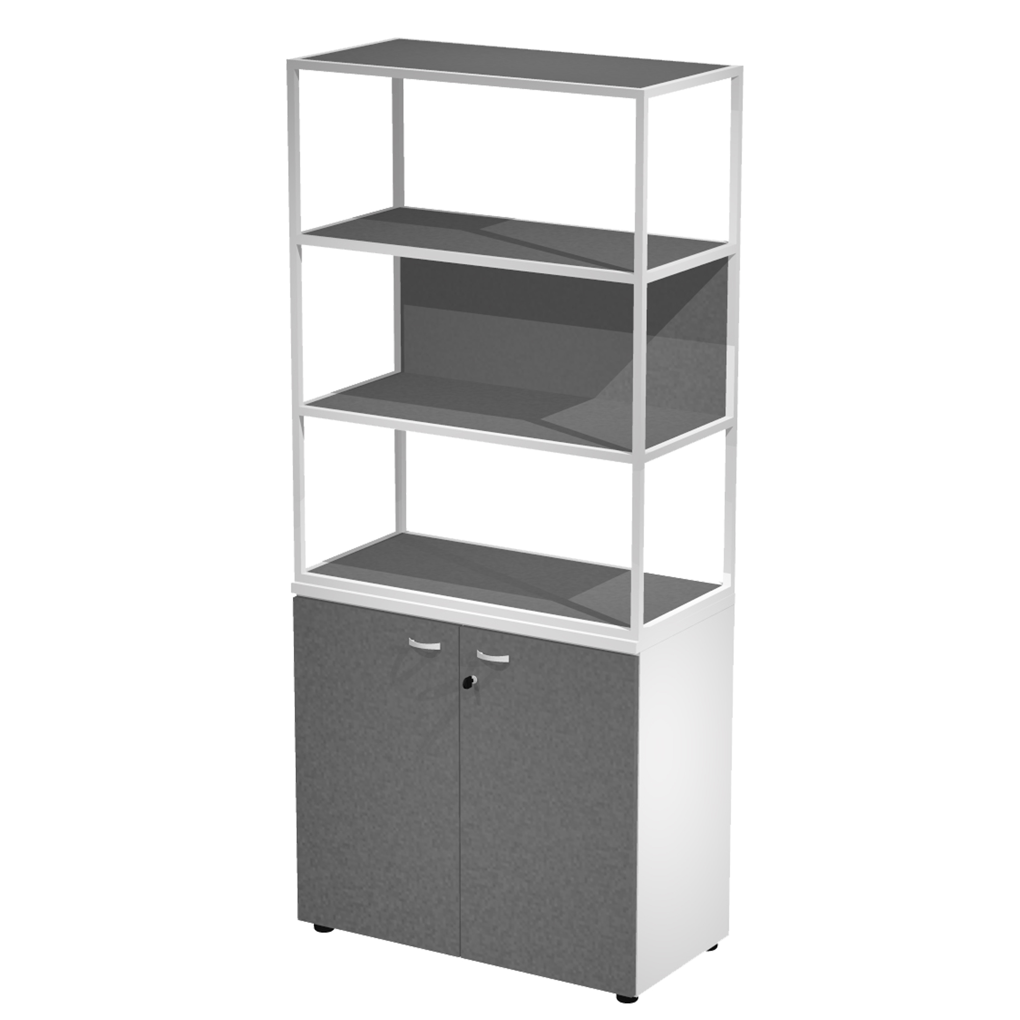 Libreria alta metal + armadio basso Essence - …