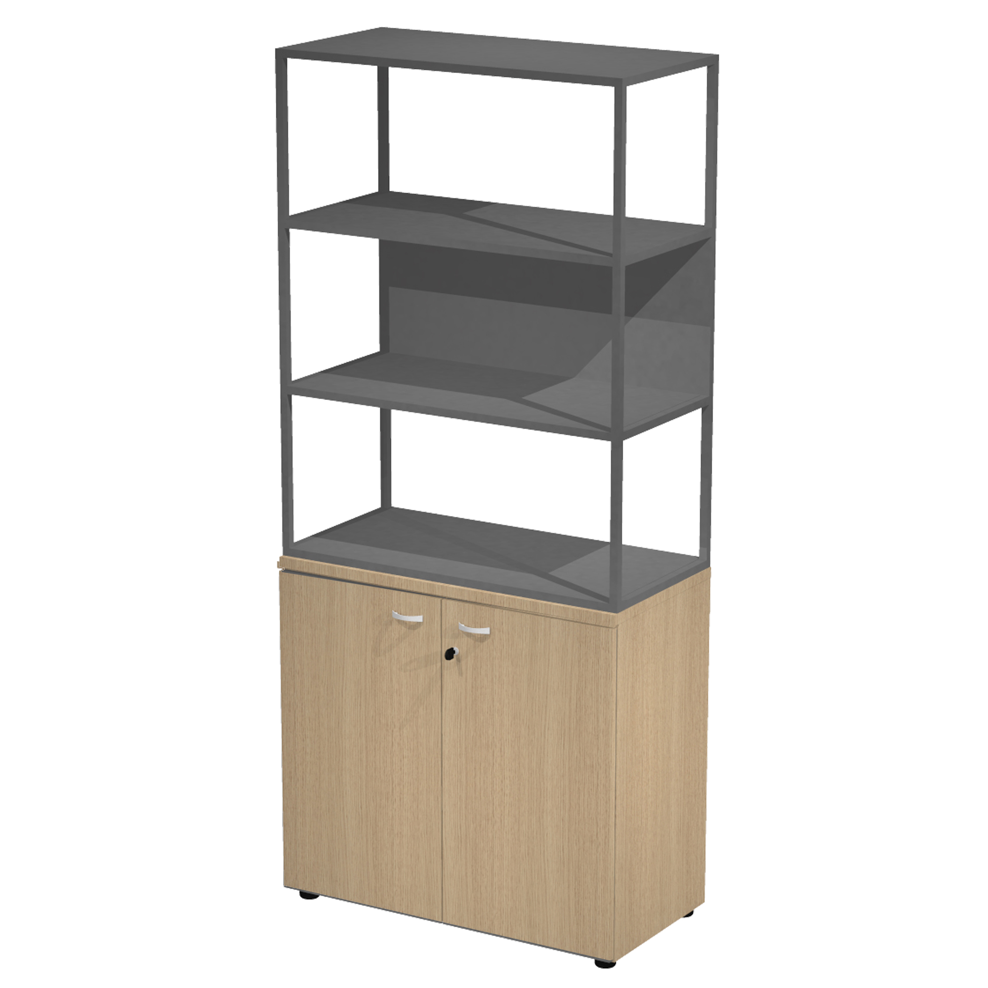 Libreria alta metal + armadio basso Essence - …