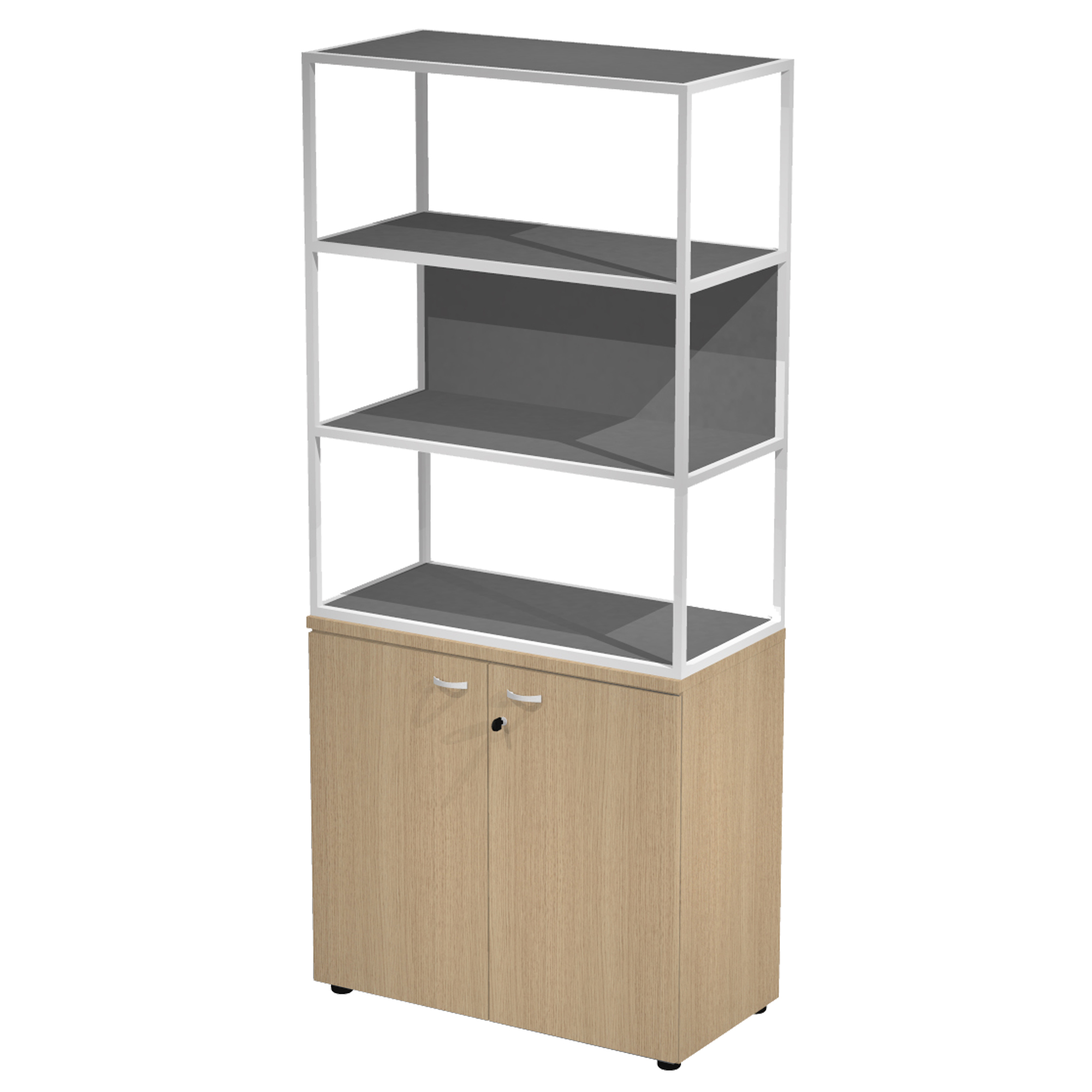 Libreria alta metal + armadio basso Essence - …