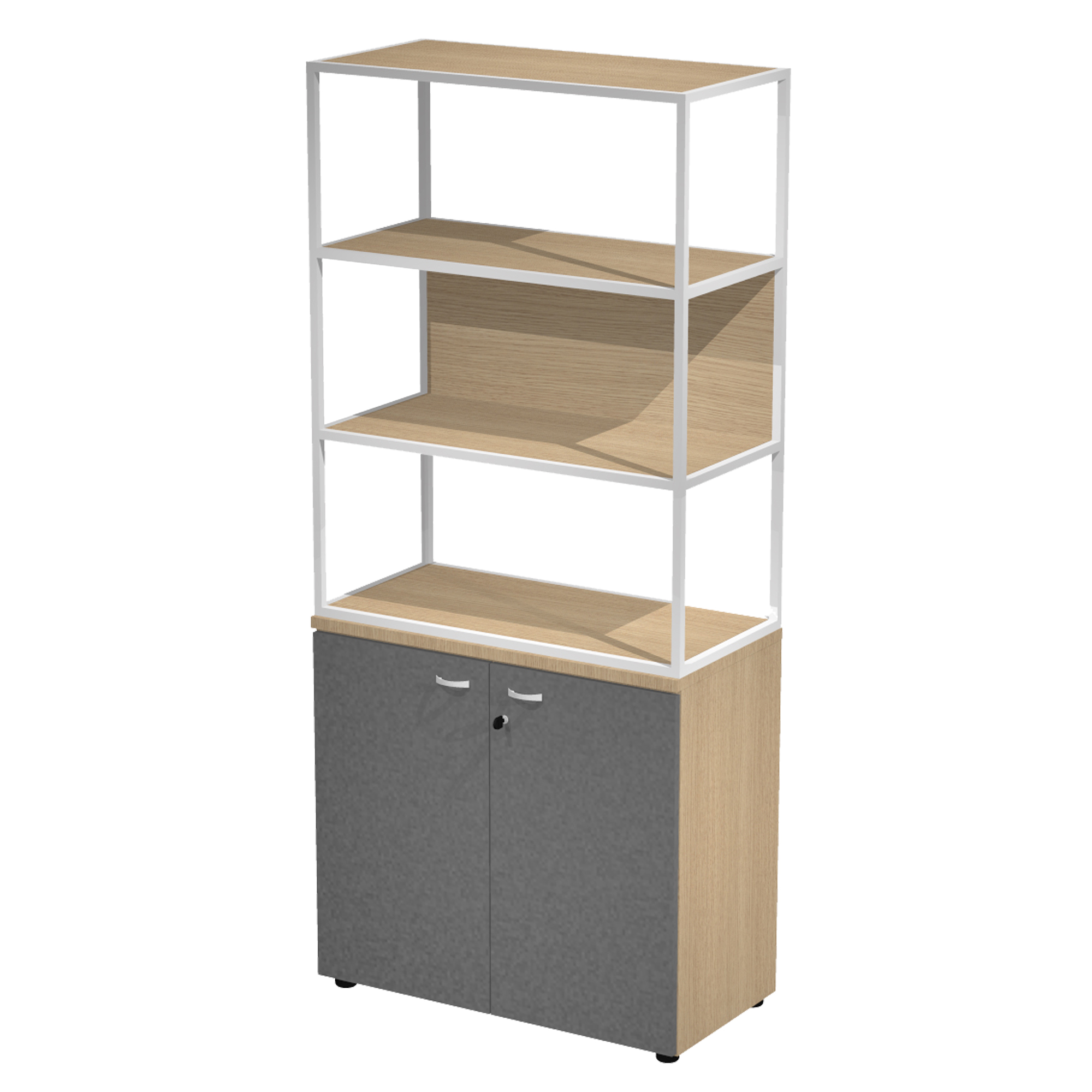 Libreria alta metal + armadio basso Essence - …