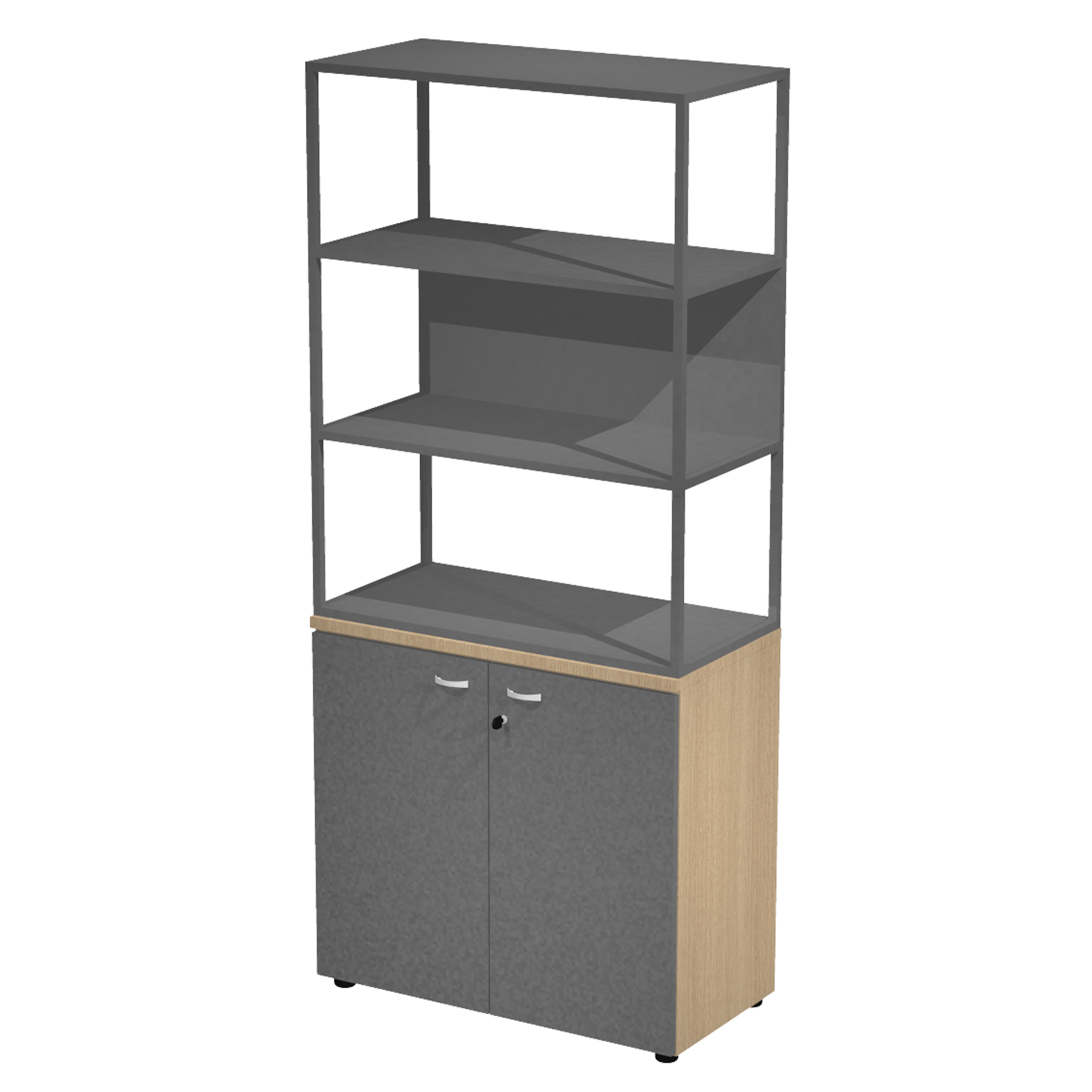 Libreria alta metal + armadio basso Essence - …