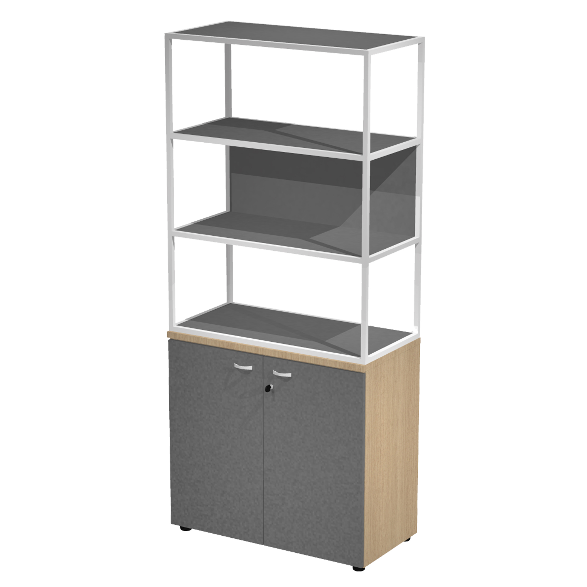 Libreria alta metal + armadio basso Essence - …