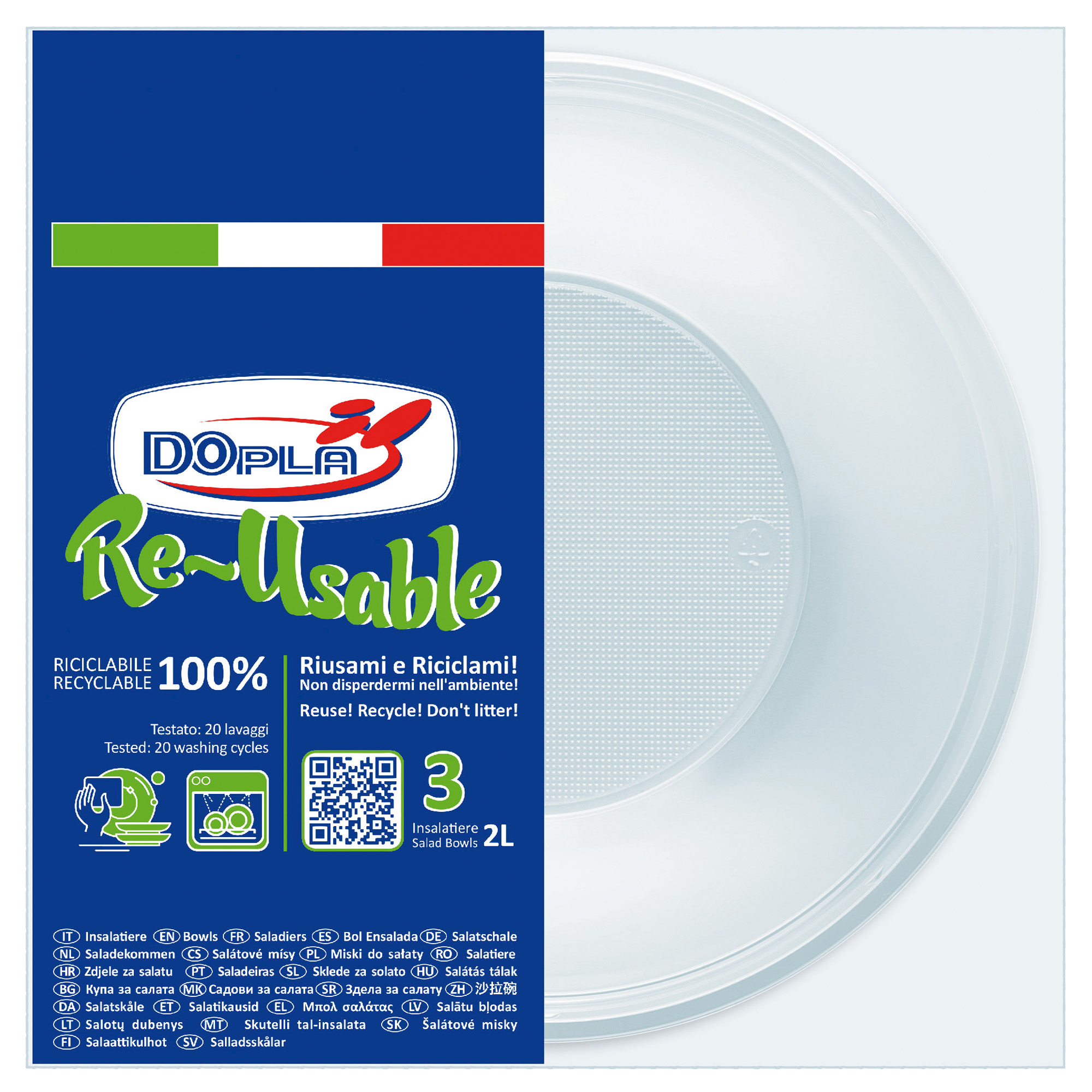 Insalatiera riutilizzabile - rotonda - diametro 13,5 cm …