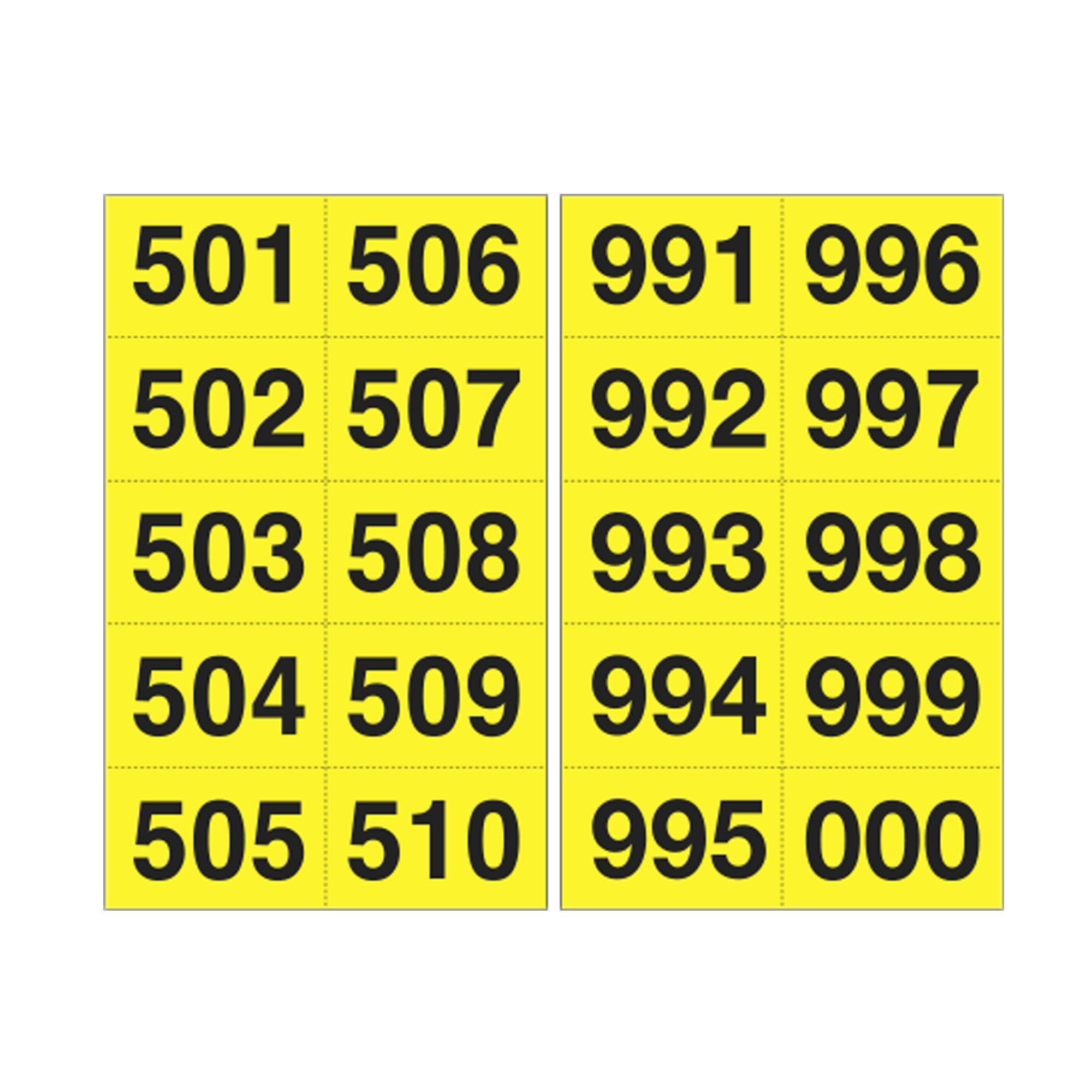 Numero adesivo da 501 a 999 - 45 …