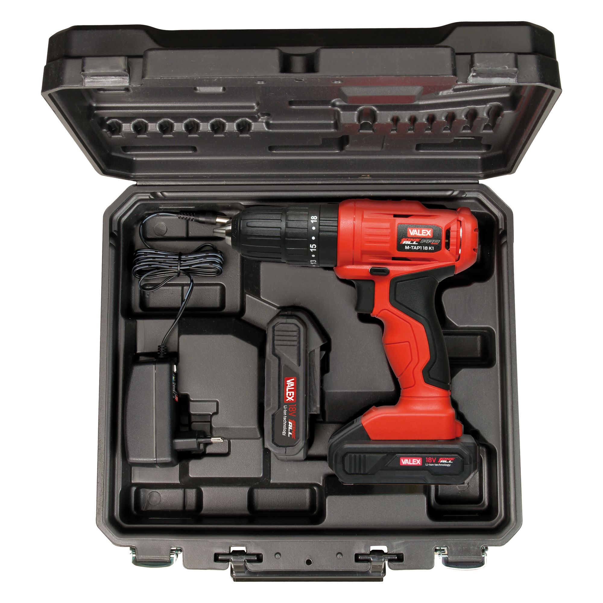 Trapano avvitatore M-TAP1 18 K1 - con percussione - in valigetta - a batteria al litio - 18 V - Valex
