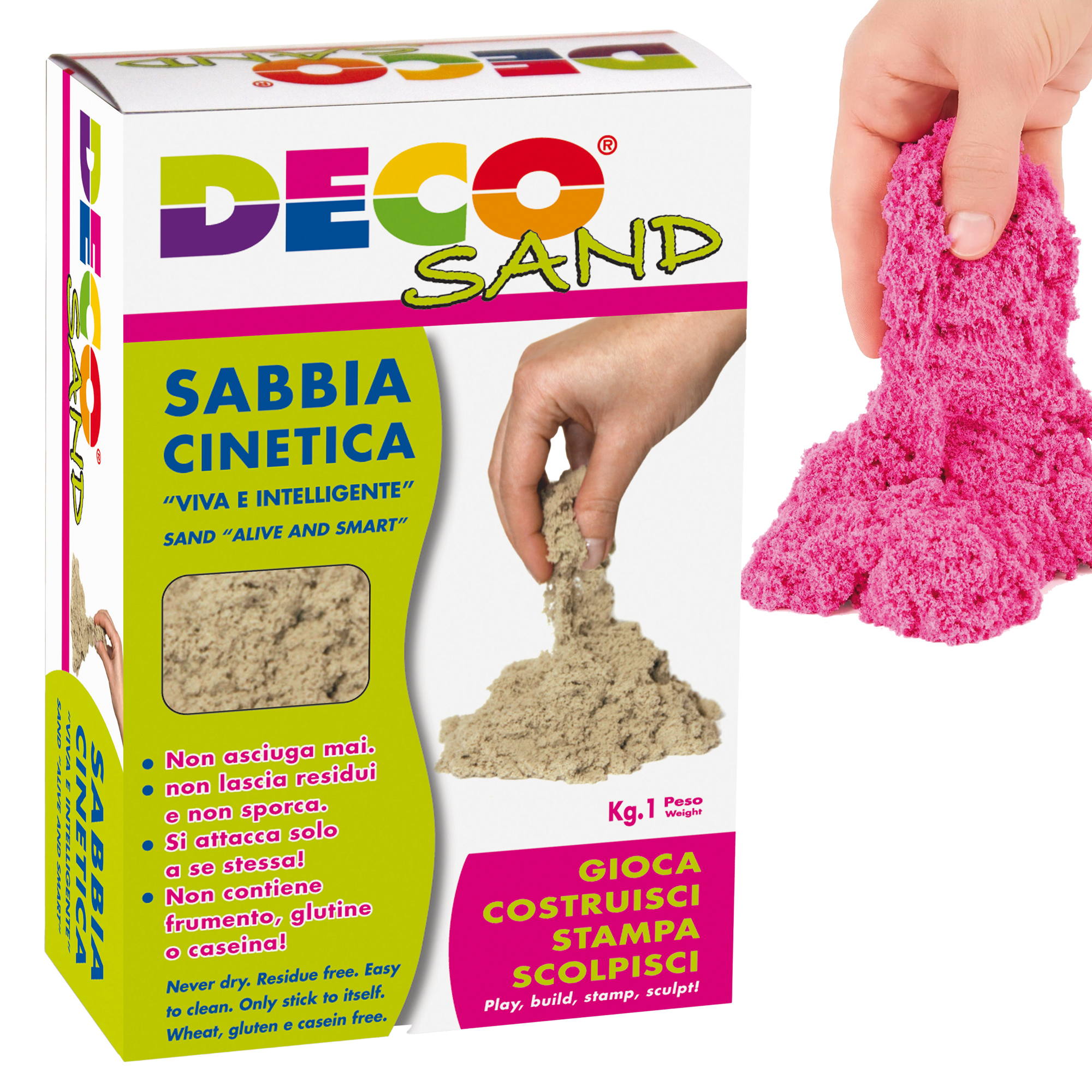 Sabbia cinetica Deco Sand 1 kg fucsia DECO