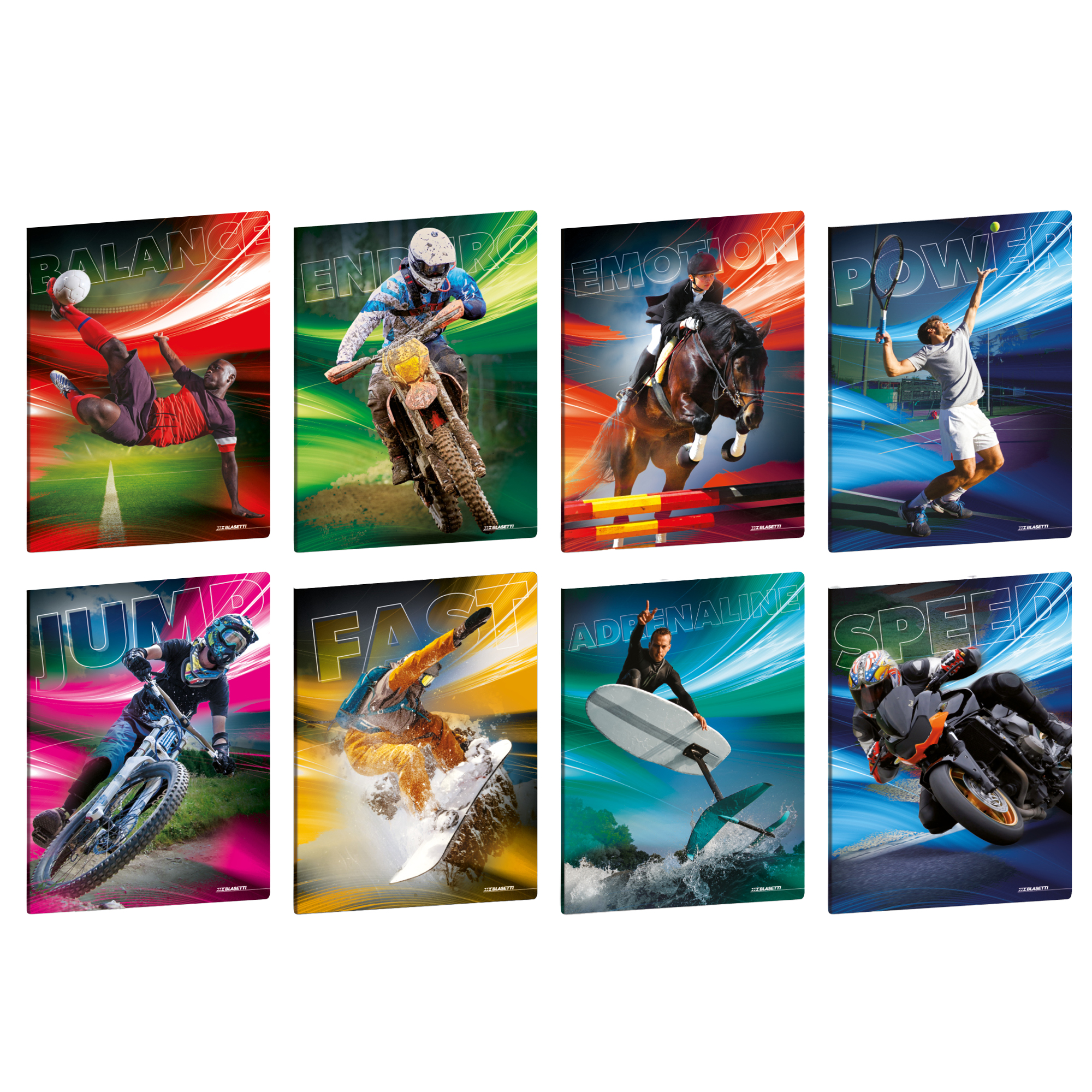 Maxiquaderno Sport Emotions - A4 - 1 rigo c/margine - 20+1 fogli - 80 gr - Blasetti