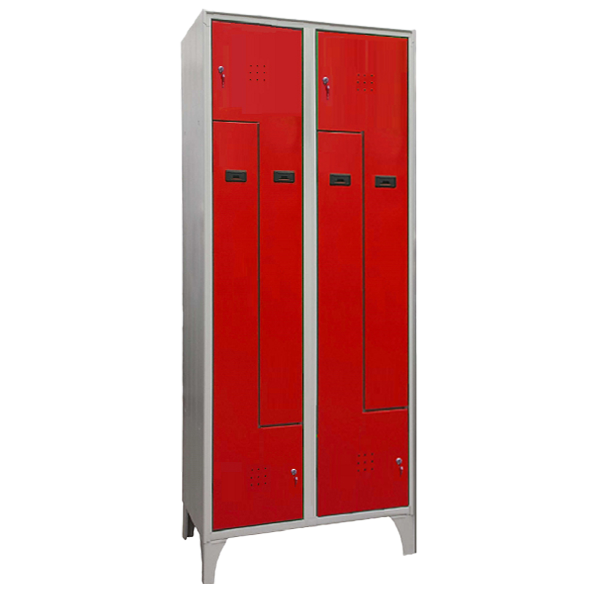 Armadio spogliatoio in metallo salvaspazio a 4 ante a L 80x50xH195cm grigio con