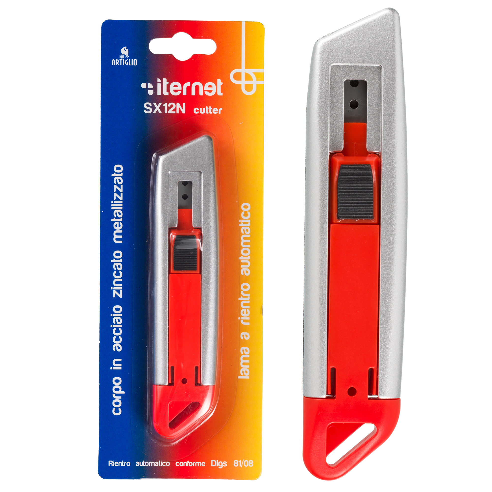 Cutter SX 12N in acciaio con lama a rientro automatico Iternet