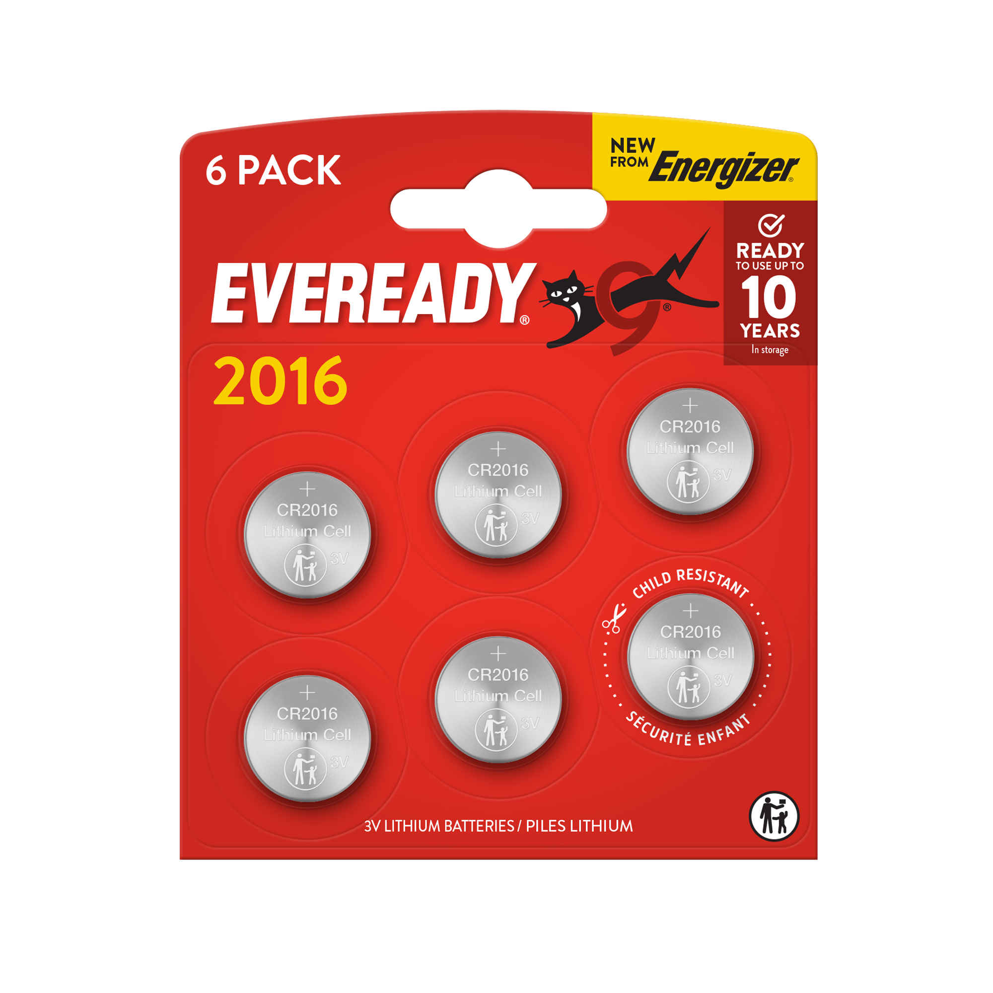BLISTER 6 MICROPILE A PASTIGLIA CR2016 LITIO 3V ENERGIZER