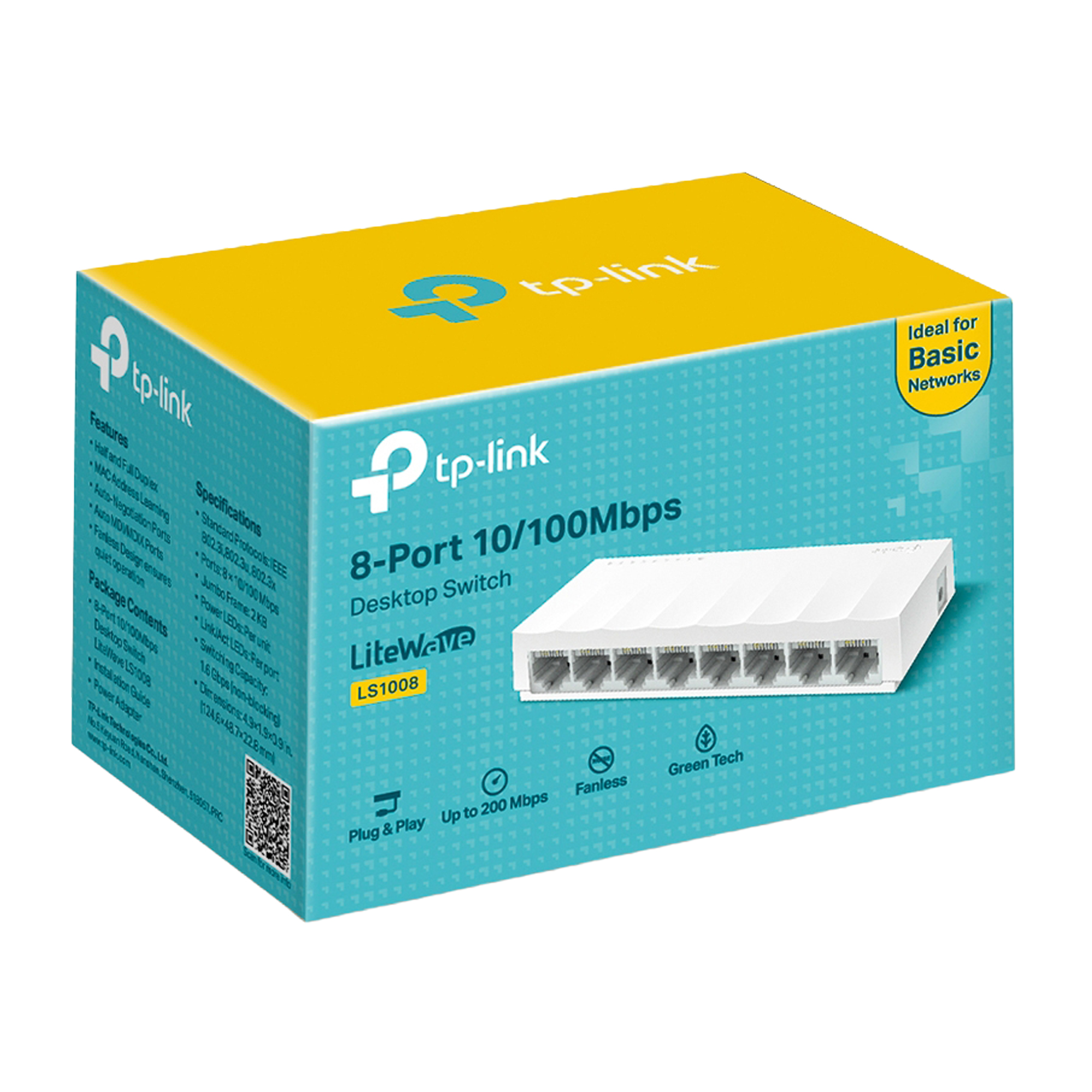 TP-Link LiteWave LS1008 - Switch - unmanaged - 8 x 10/100 - desktop