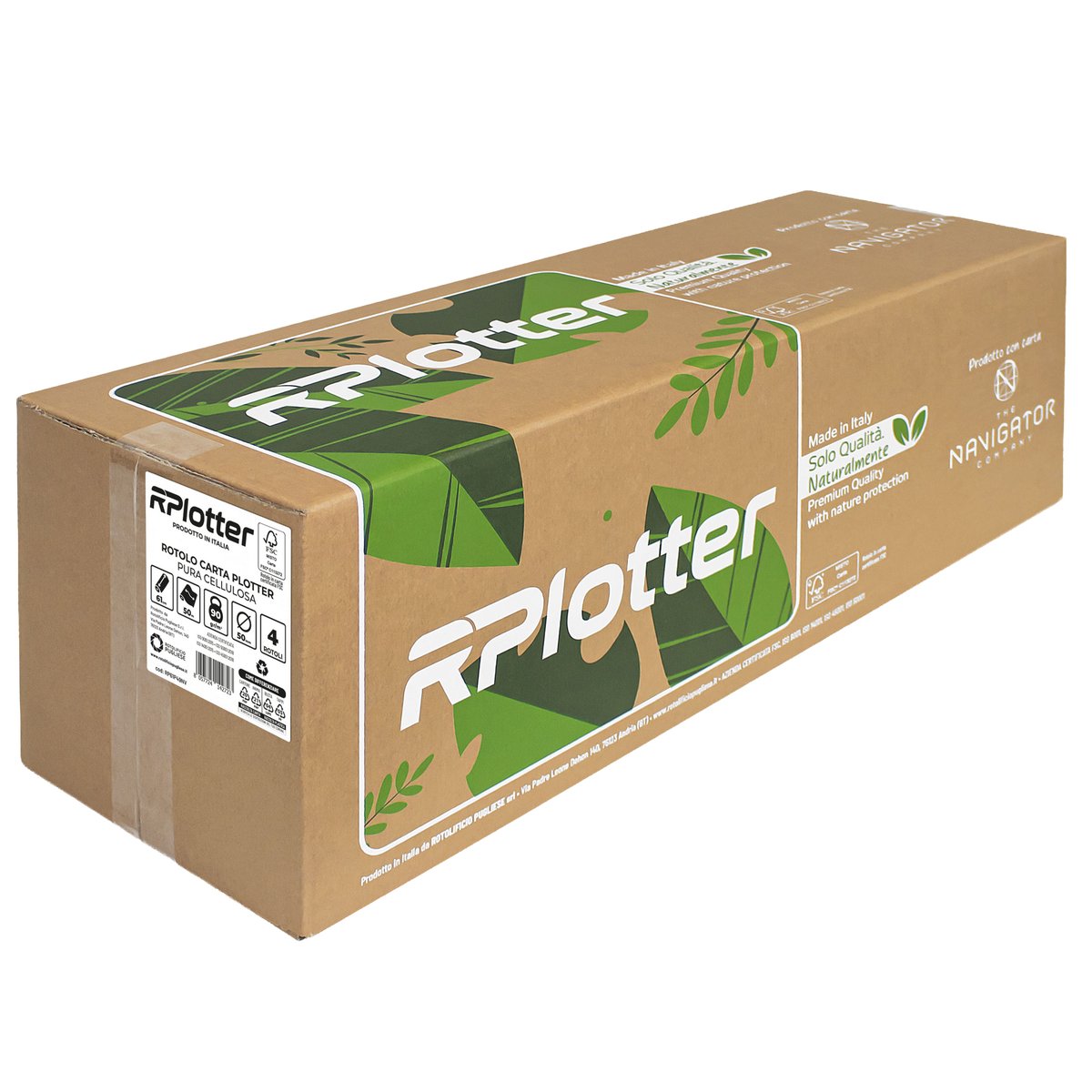 Carta plotter inkjet e laser bianco 625mm x 50mt 90gr in carta Navigator Company