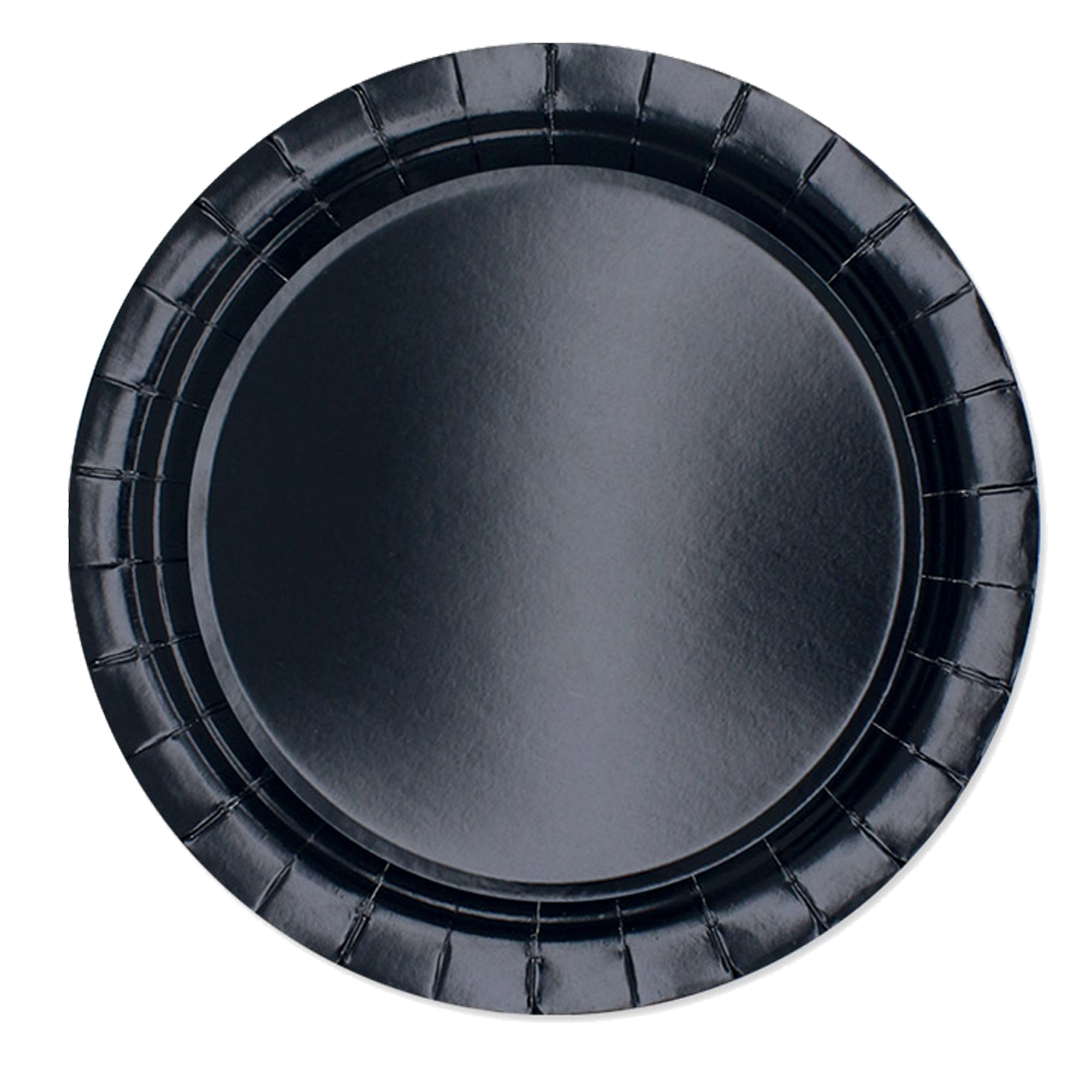 25 piatti piani D24cm Ecocolor biodegradabile nero Big Party