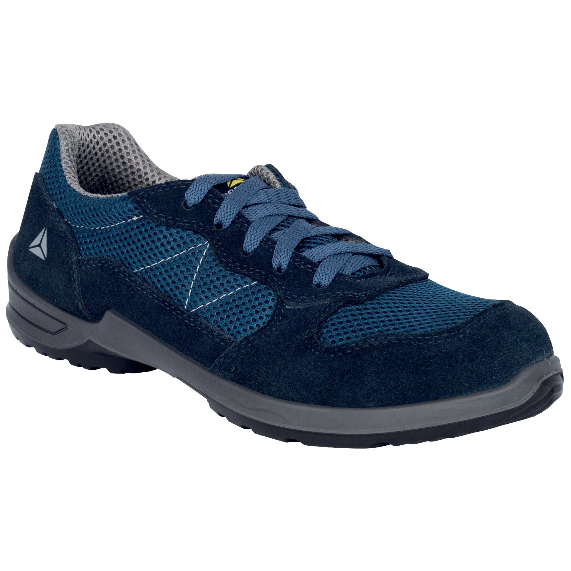 Calzatura di sicurezza Como2 S1P SR - pelle scamosciata/poliestere mesh - numero 46 - blu - Deltaplus