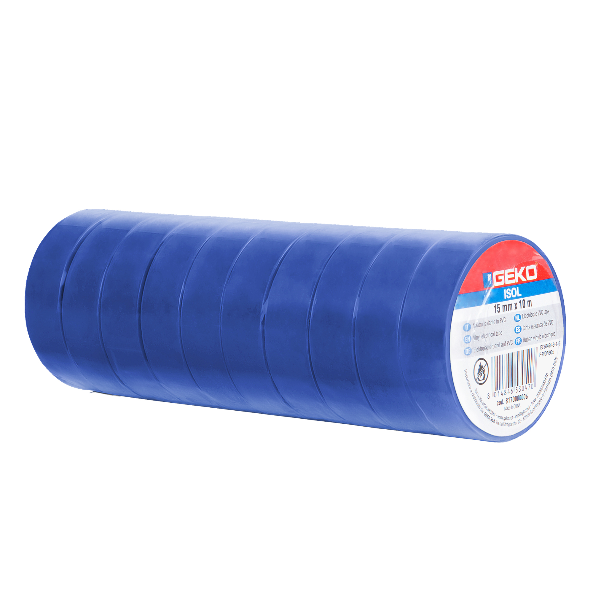 Nastro adesivo isolante 15mmx10mt blu Geko