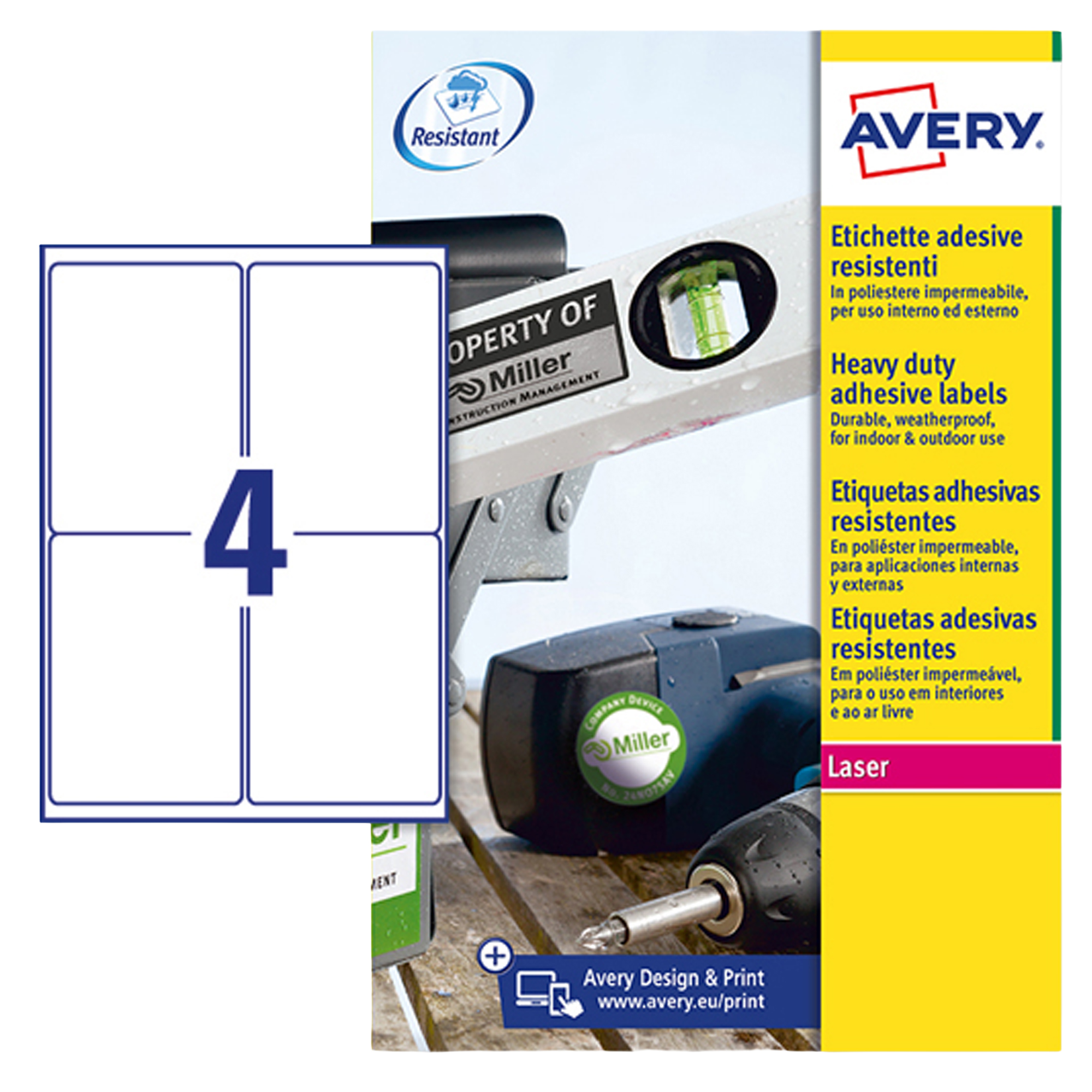 Etichette adesive L4774 - in poliestere - laser …
