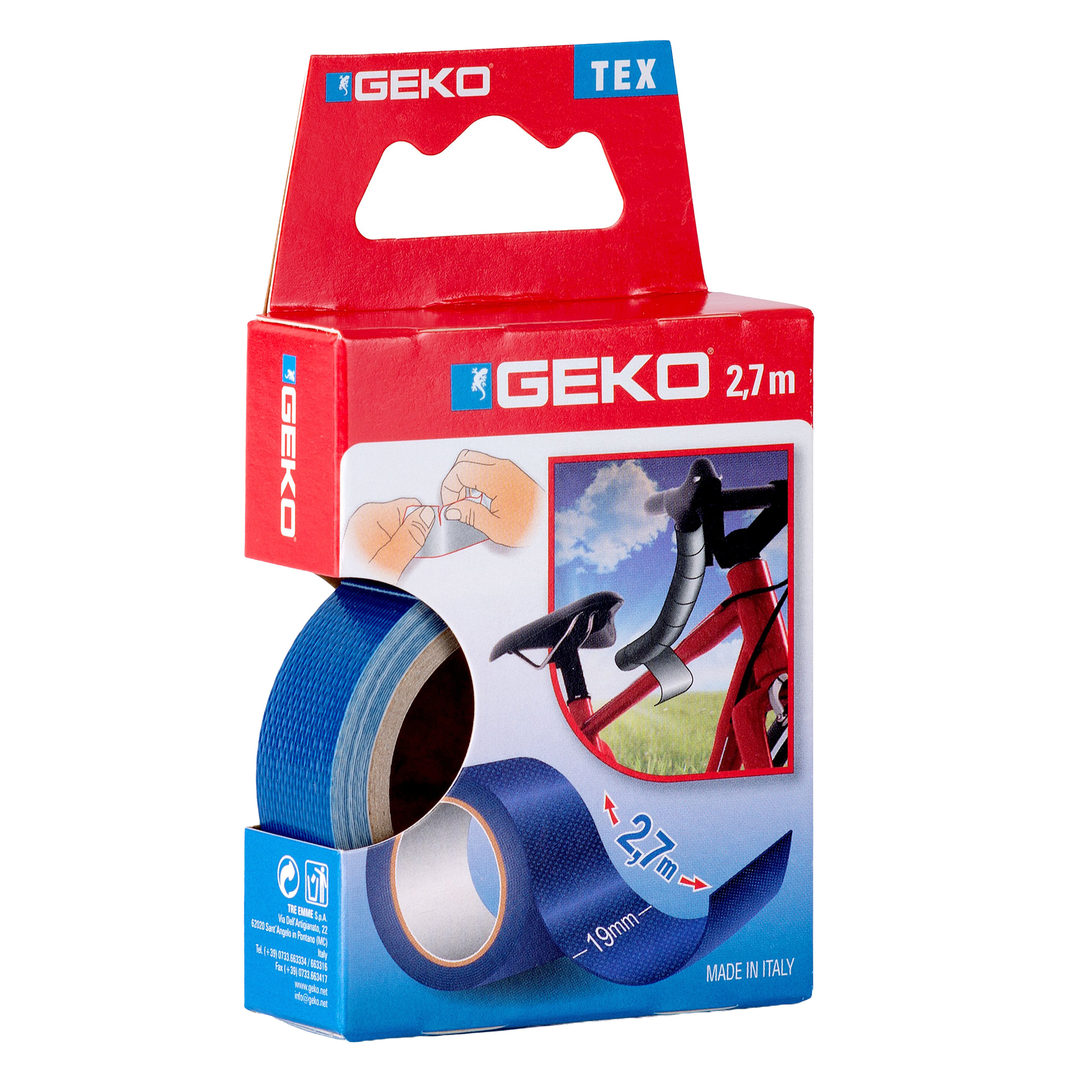 Nastro adesivo telato Tex - 19 mm x 2,7 m - blu - Geko