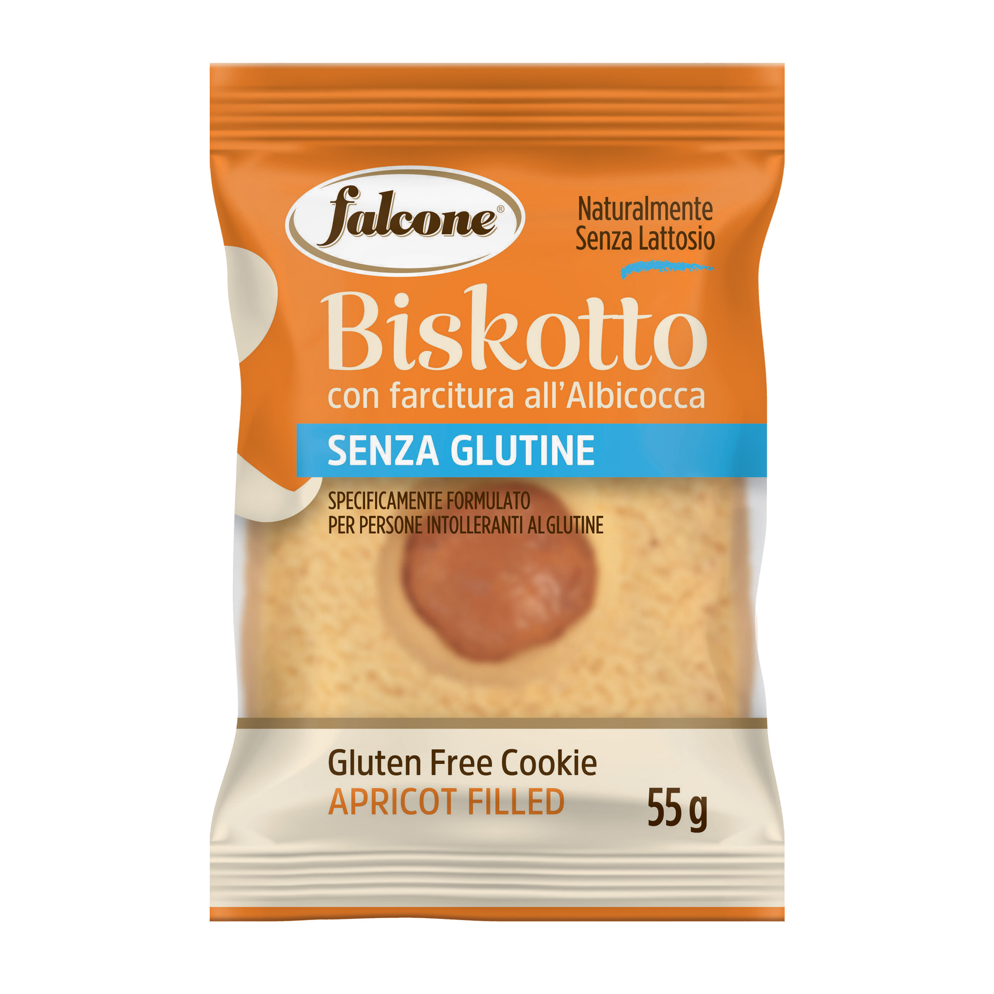 Biscotti farciti albicocca Biskotti 55gr Falcone