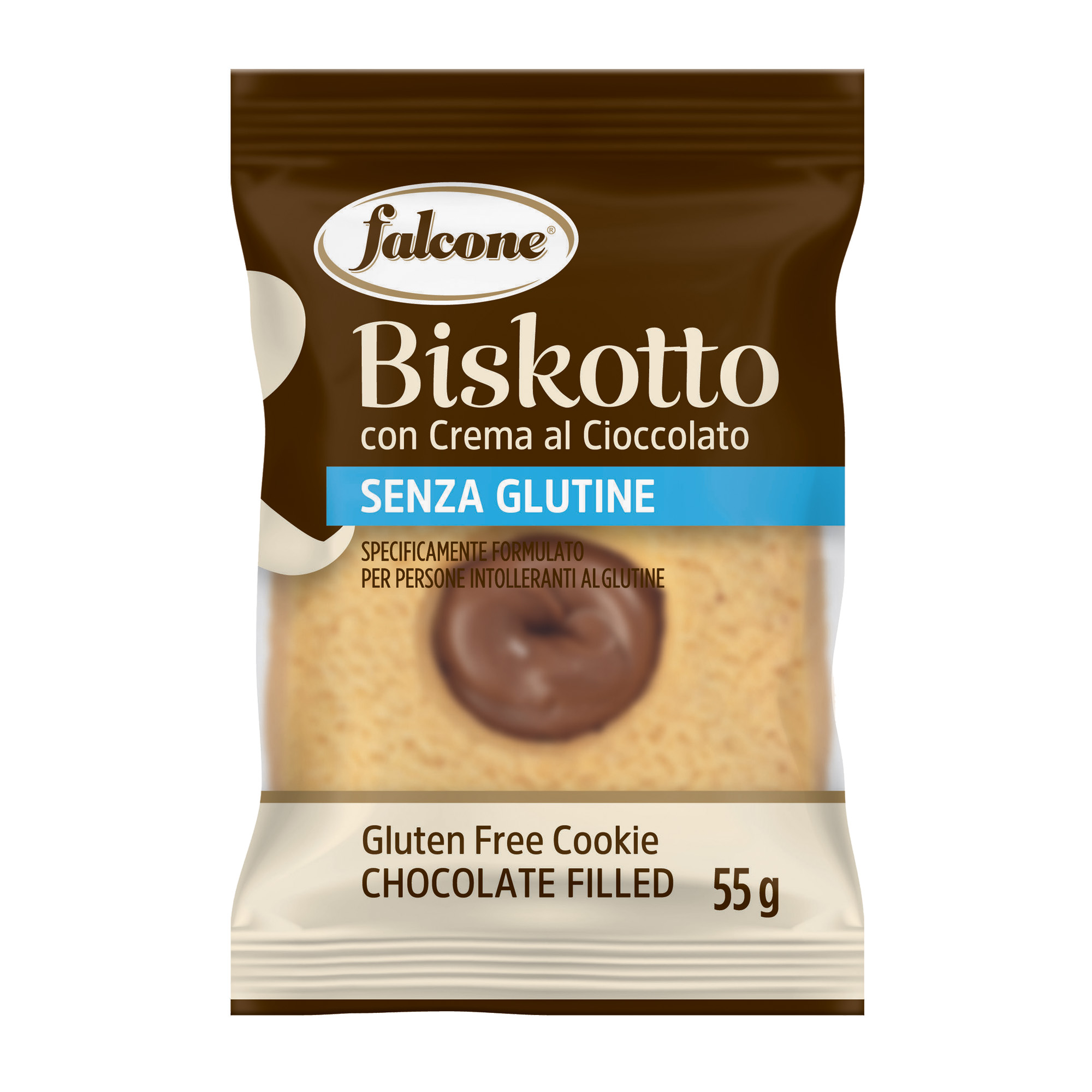 Biscotti farciti cioccolato Biskotti 55gr Falcone
