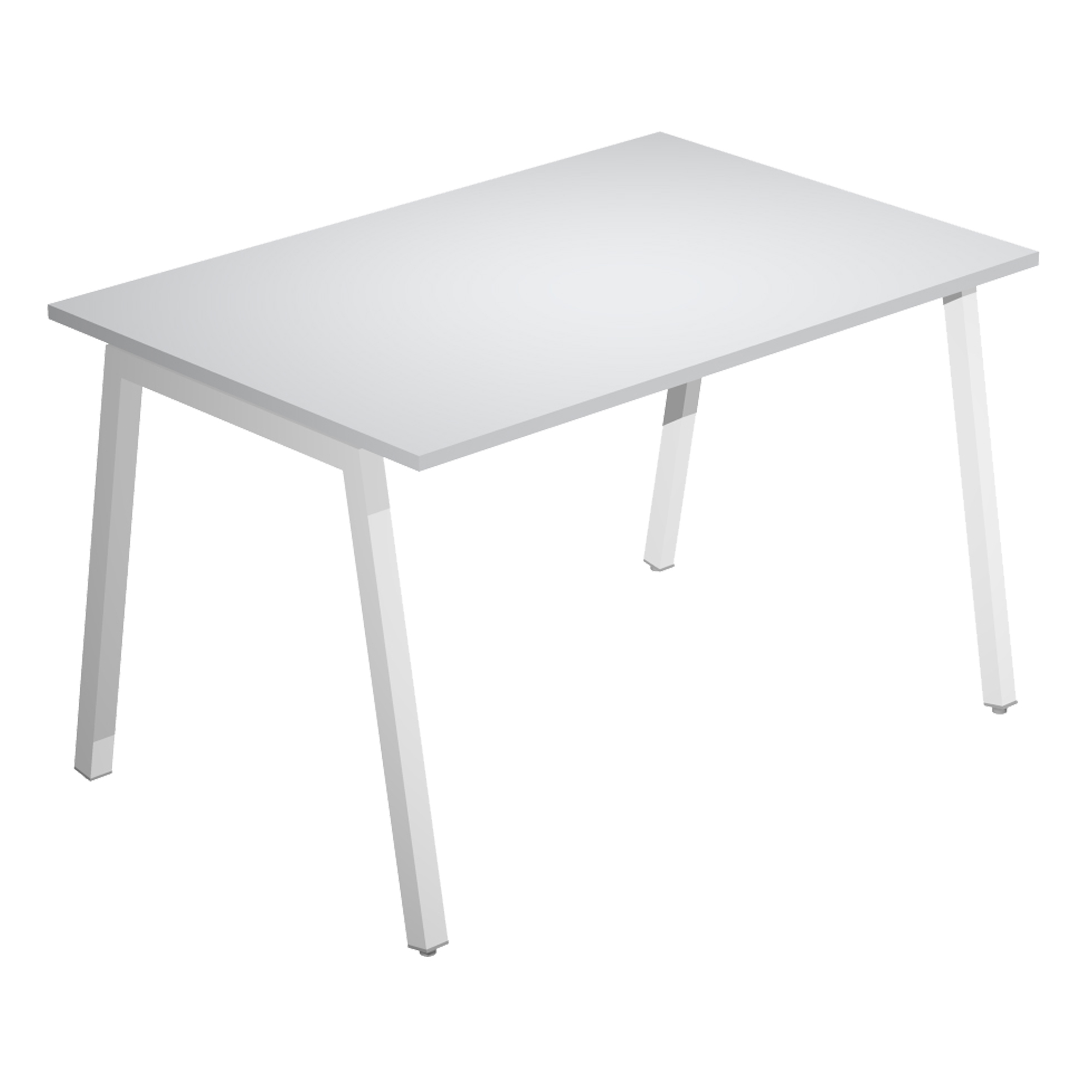 Scrivania lineare Easy struttura bianca gambe inclinate 120X80cm grigio