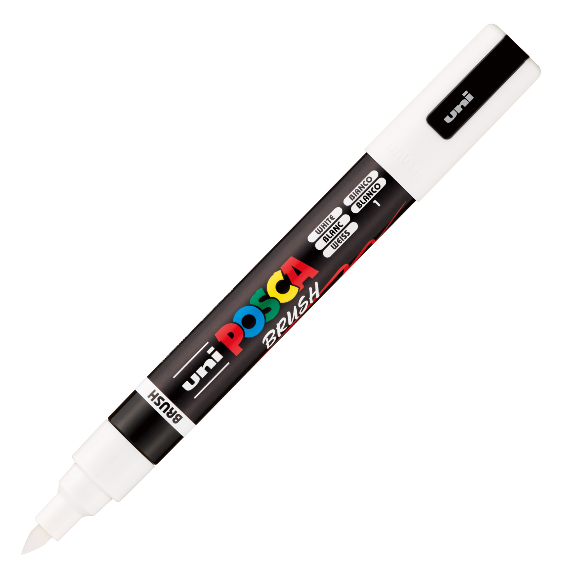Marcatore a base d'acqua Uni Posca PC5MBR - punta brush 1.0 - 4.0mm - bianco - Uni Mitsubishi