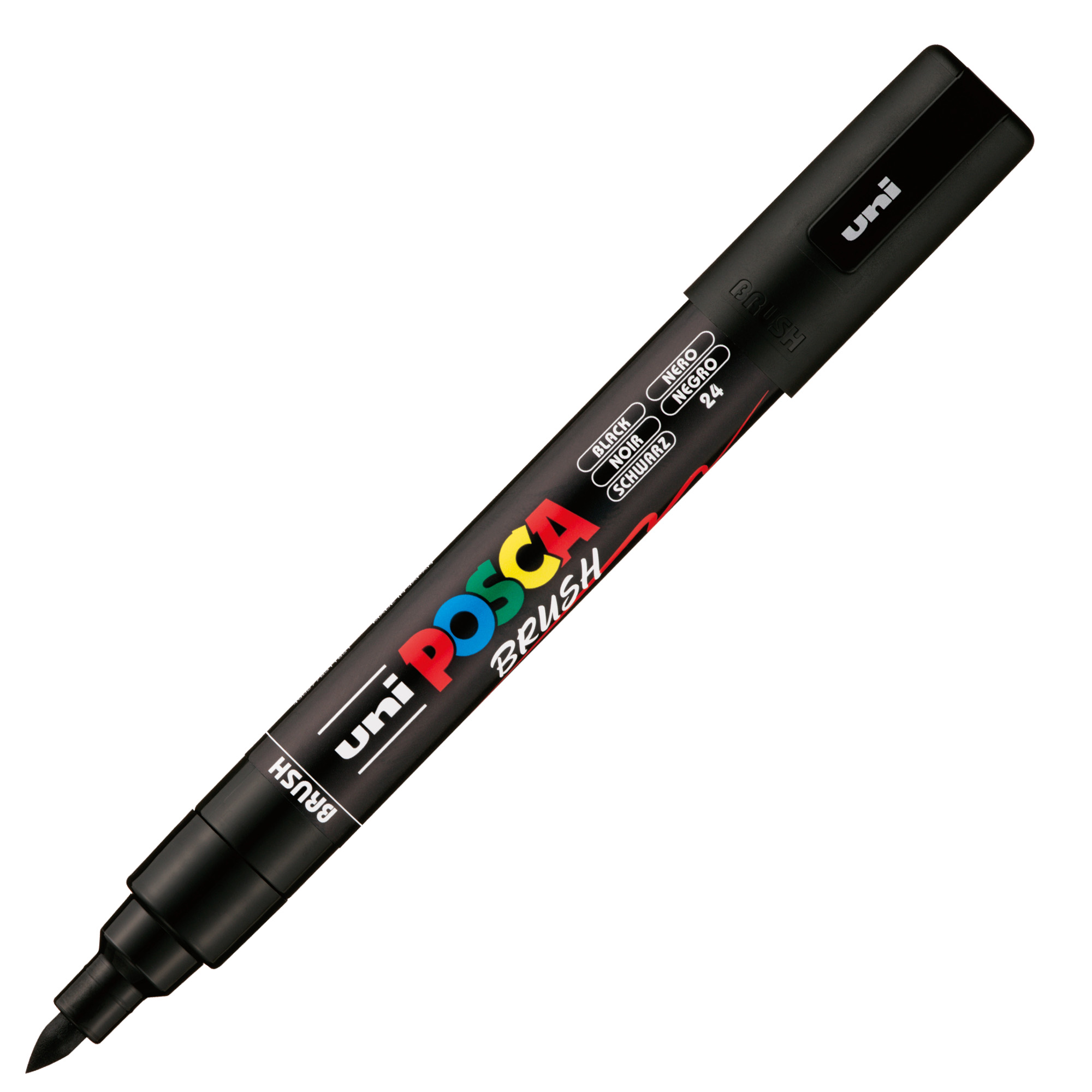 Marcatore a base d'acqua Uni Posca PC5MBR - punta brush 1.0 - 4.0mm - nero - Uni Mitsubishi
