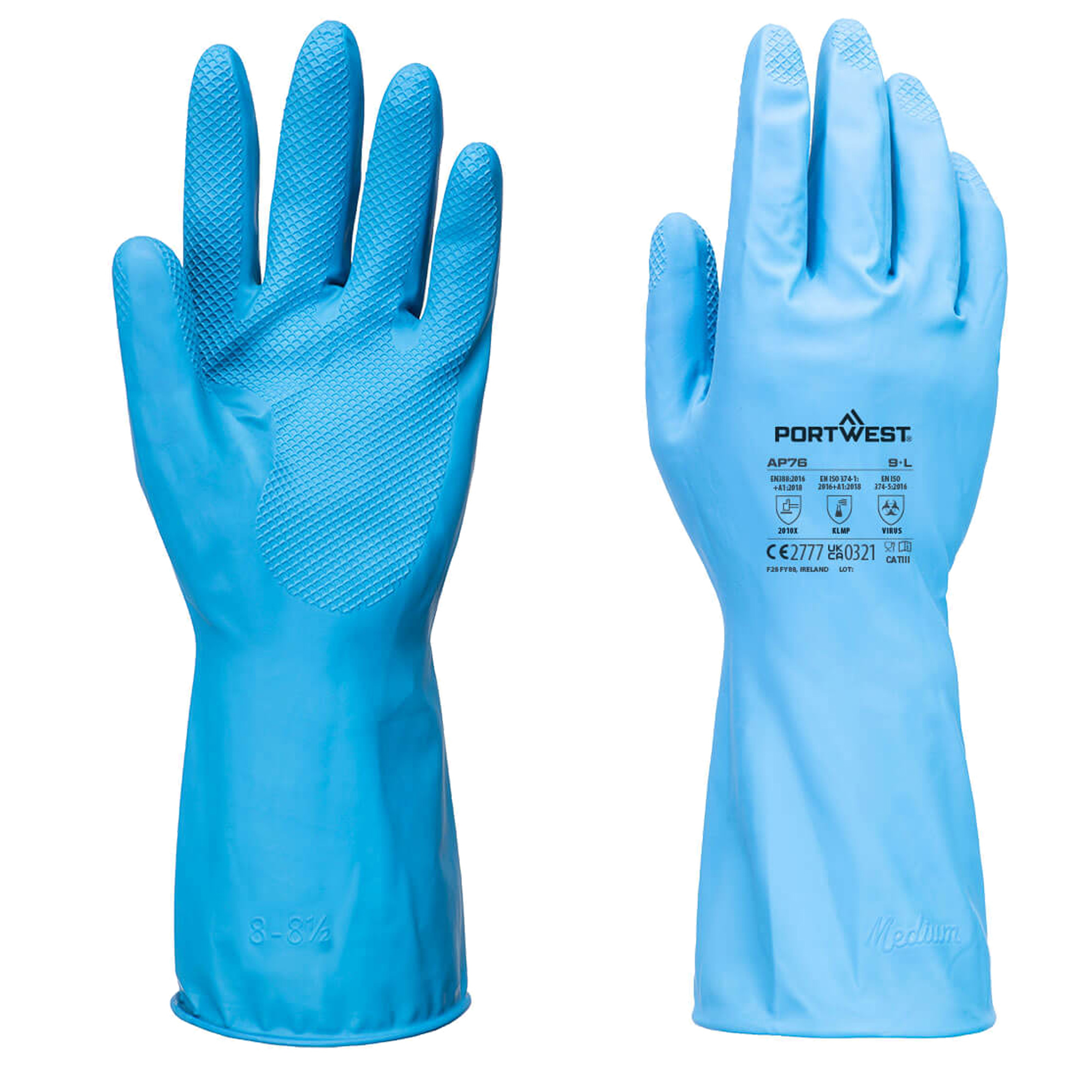 Guanti per alimenti protezione chimica B - XL - lattice - leggeri - azzurro - Portwest - conf. 12 pezzi