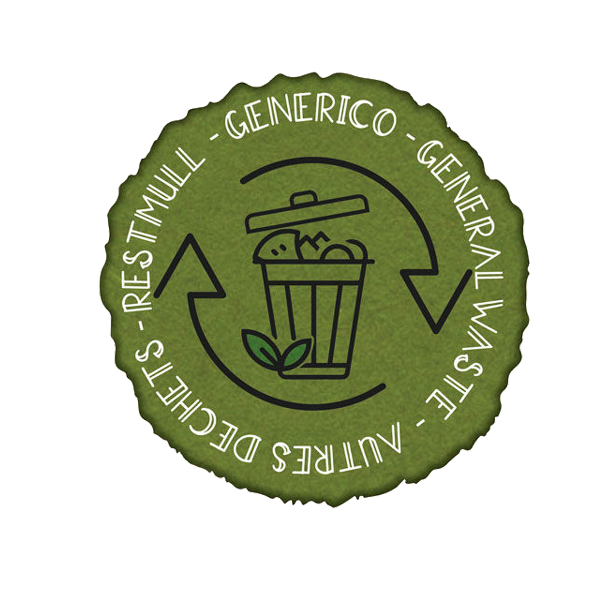 Etichetta autoadesiva raccolta differenziata generico in vinile verde …